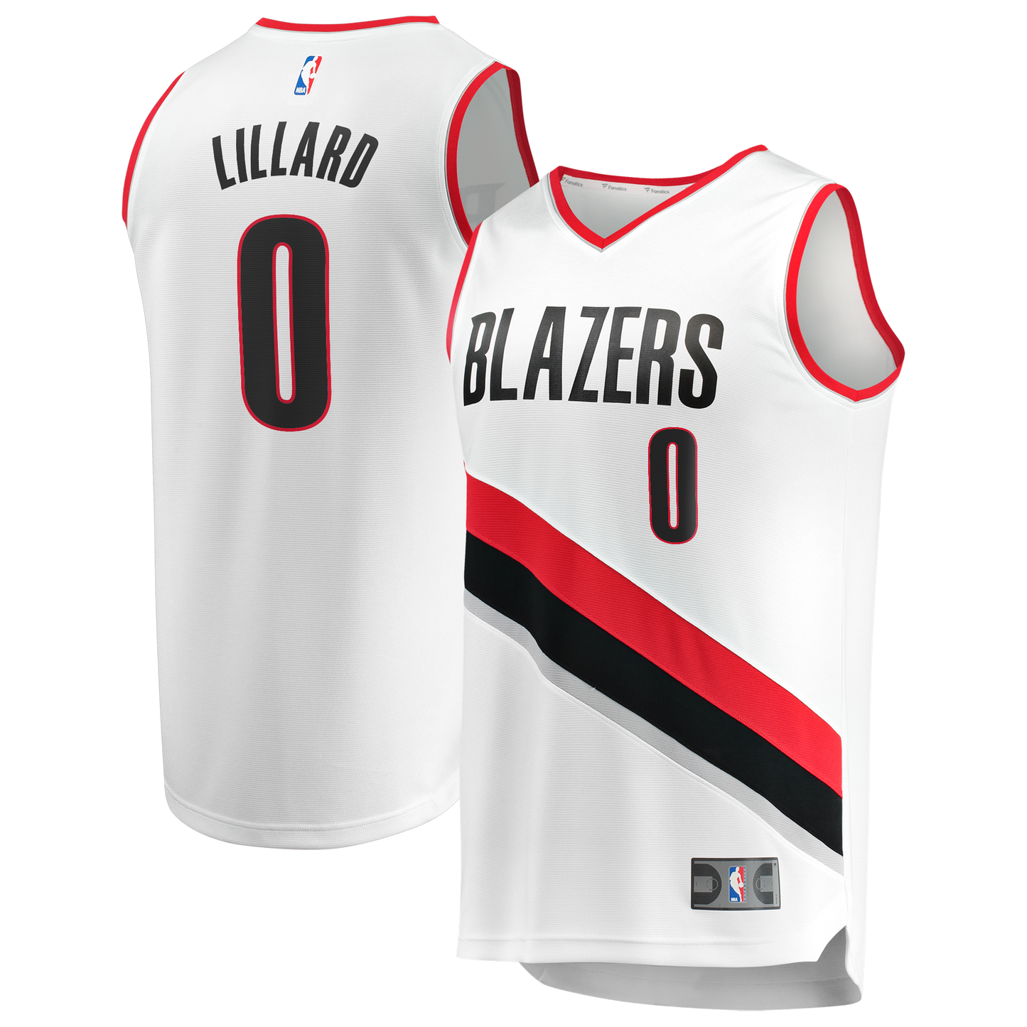 Men's Portland Trail Blazers Damian Lillard Fanatics White Fast Break Replica Jersey - Association Edition