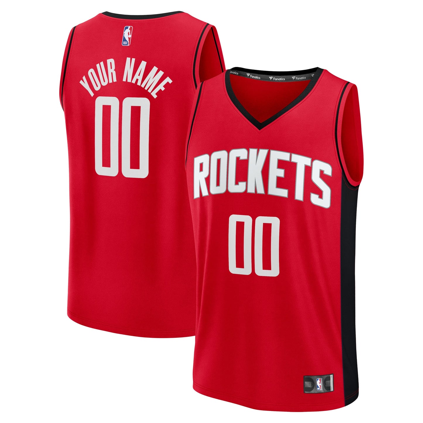 Men's Houston Rockets Fanatics Red Fast Break Custom Jersey - Icon Edition
