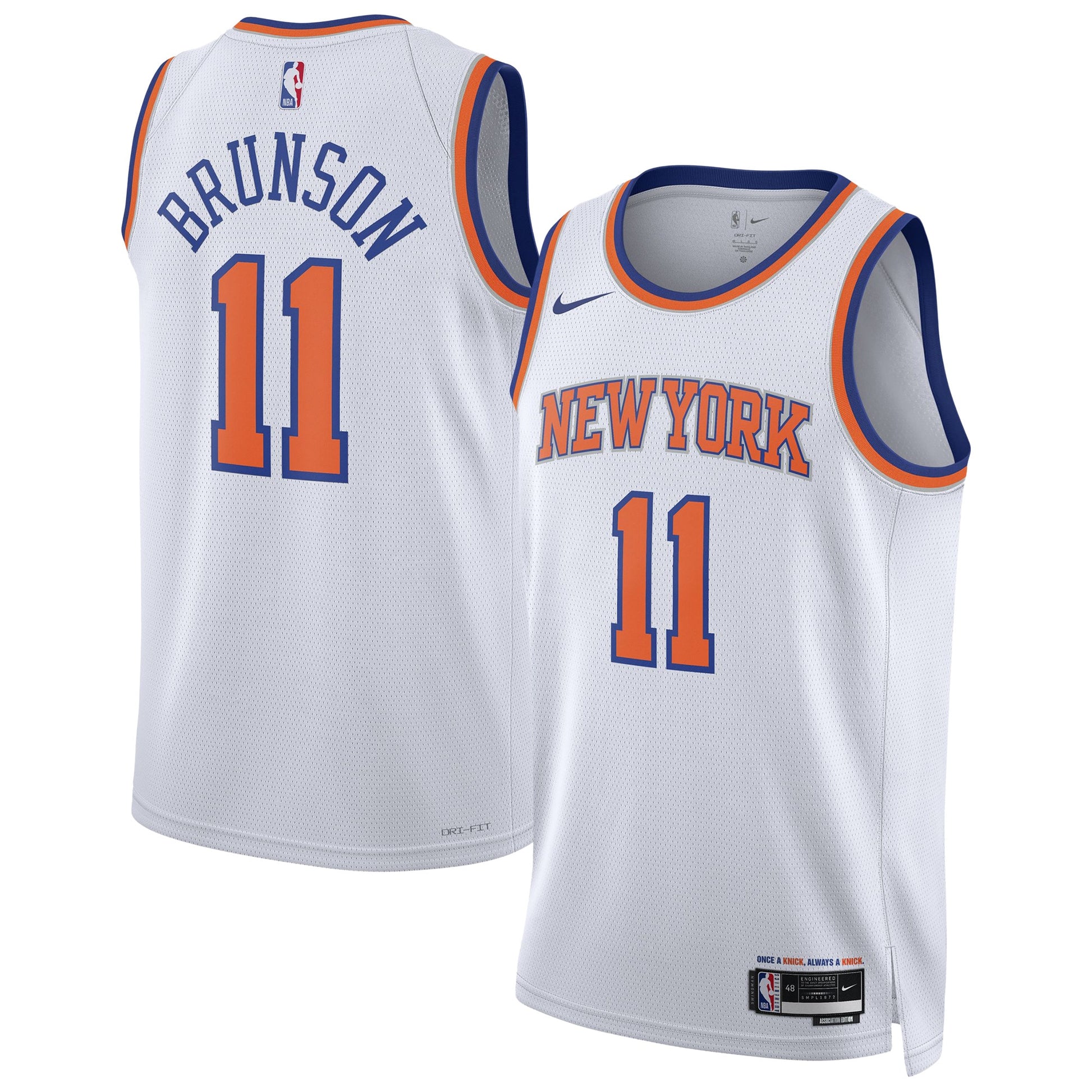 Unisex New York Knicks Jalen Brunson Nike White Swingman Jersey - Association Edition