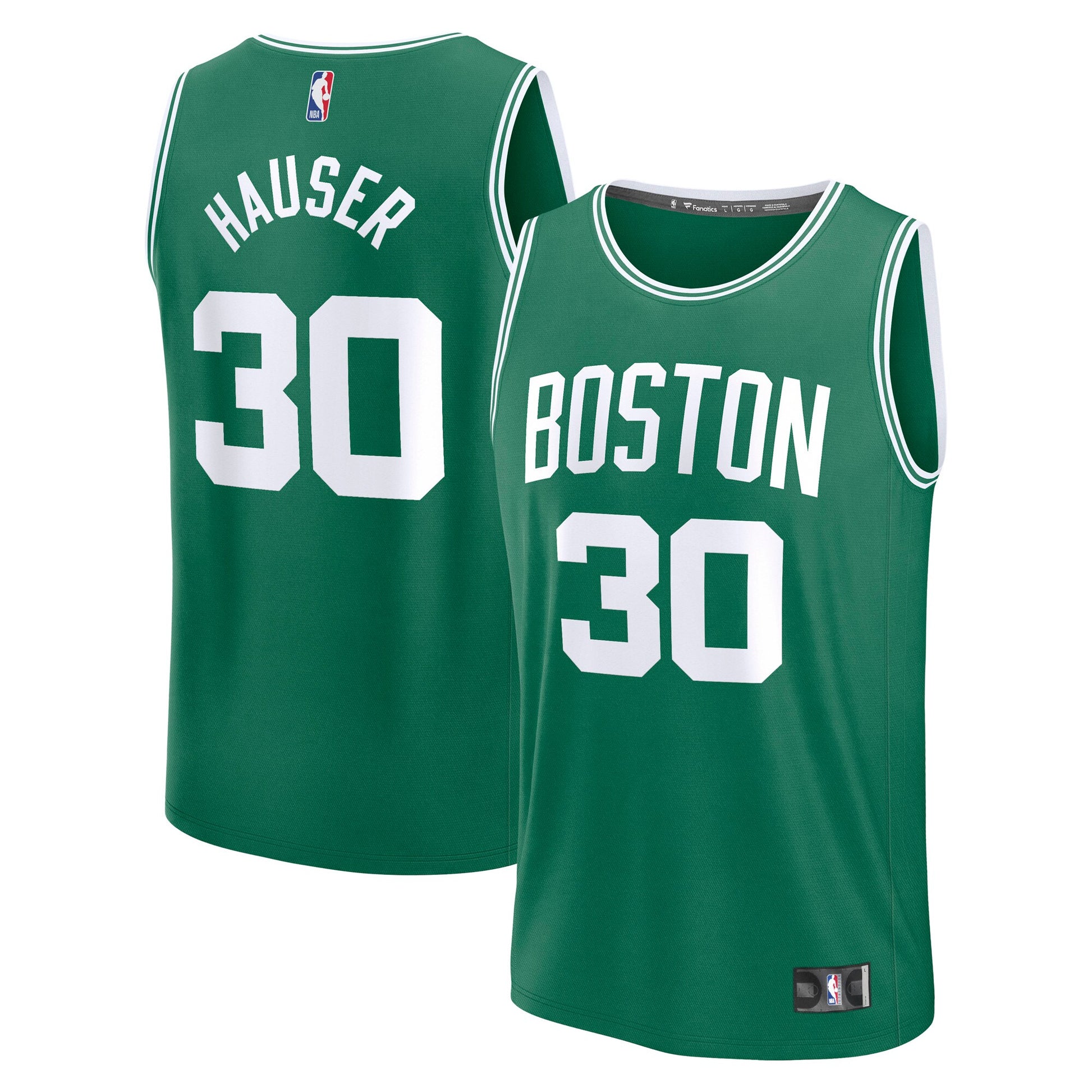 Men's Boston Celtics Sam Hauser Fanatics Kelly Green Fast Break Replica Player Jersey - Icon Edition