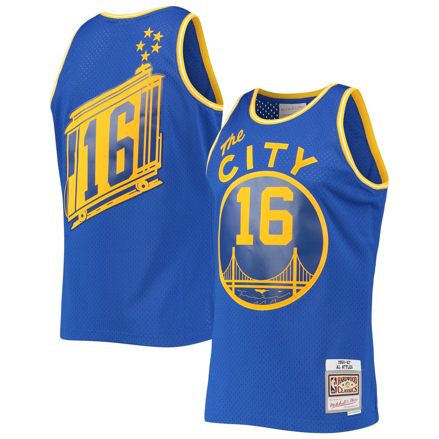 Men's San Francisco Warriors Al Attles Mitchell & Ness Royal 1966/1967 Hardwood Classics Swingman Jersey