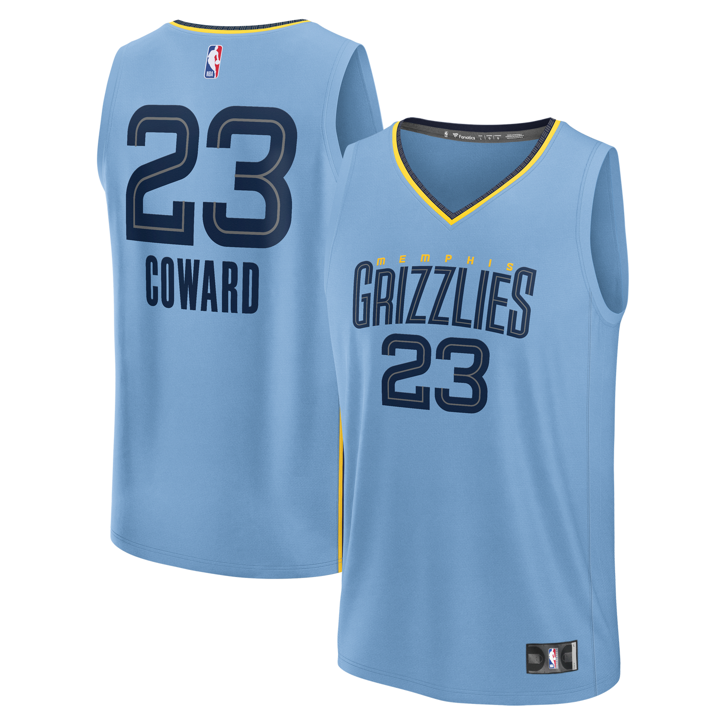 Men's Memphis Grizzlies Cedric Coward Fanatics Light Blue Fast Break Replica Player Jersey - Statement Edition