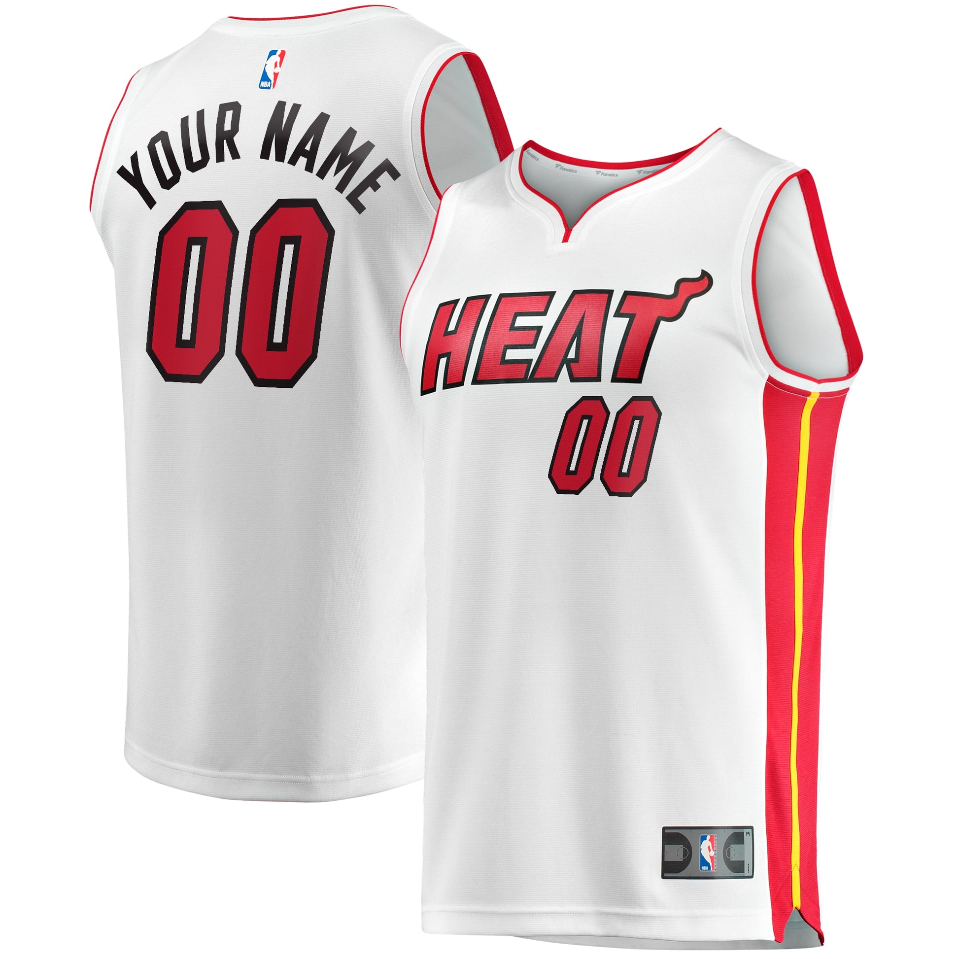 Youth Miami Heat Fanatics White Fast Break Custom Replica Jersey - Association Edition