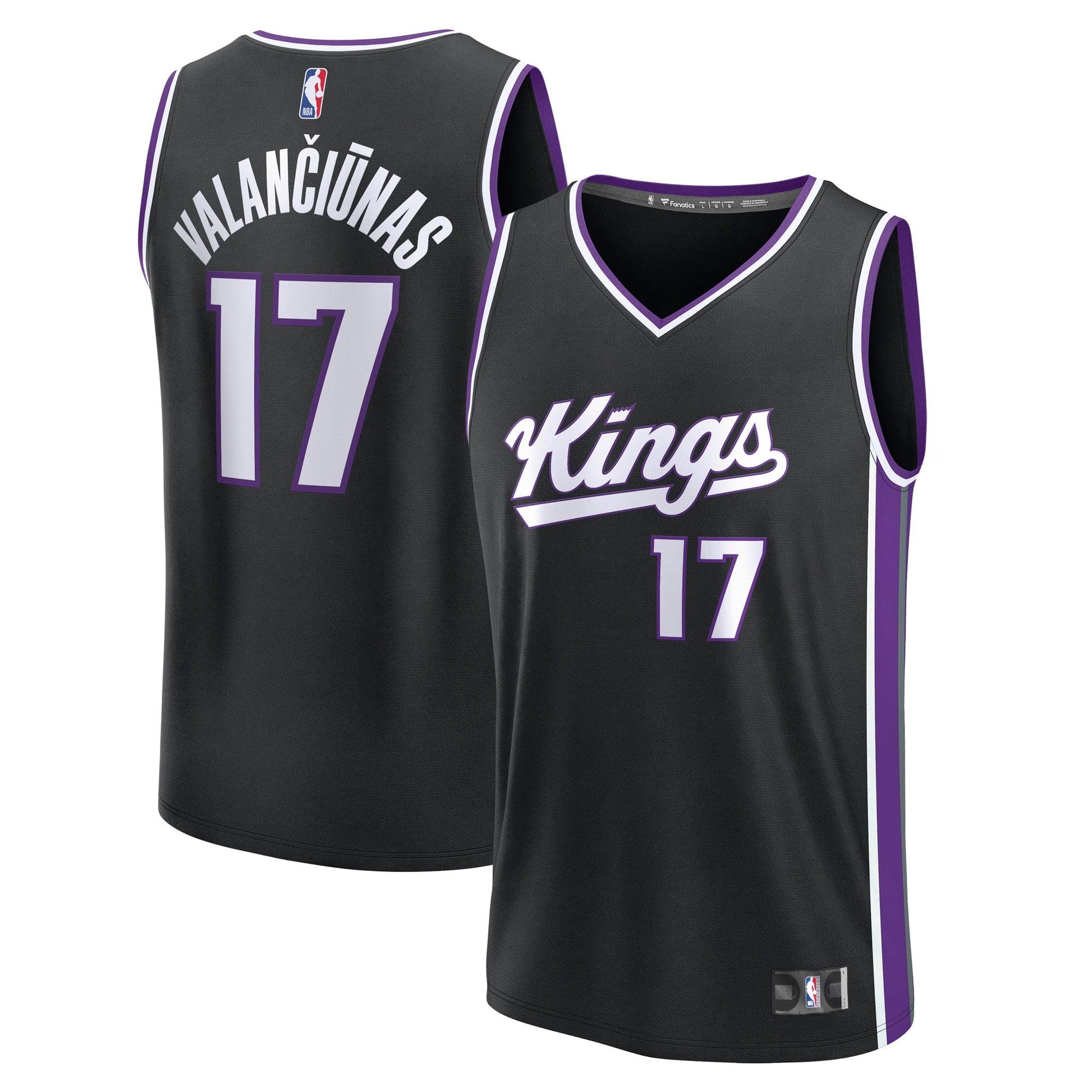 Men's Sacramento Kings Jonas Valančiūnas Fanatics Black Fast Break Replica Jersey - Icon Edition