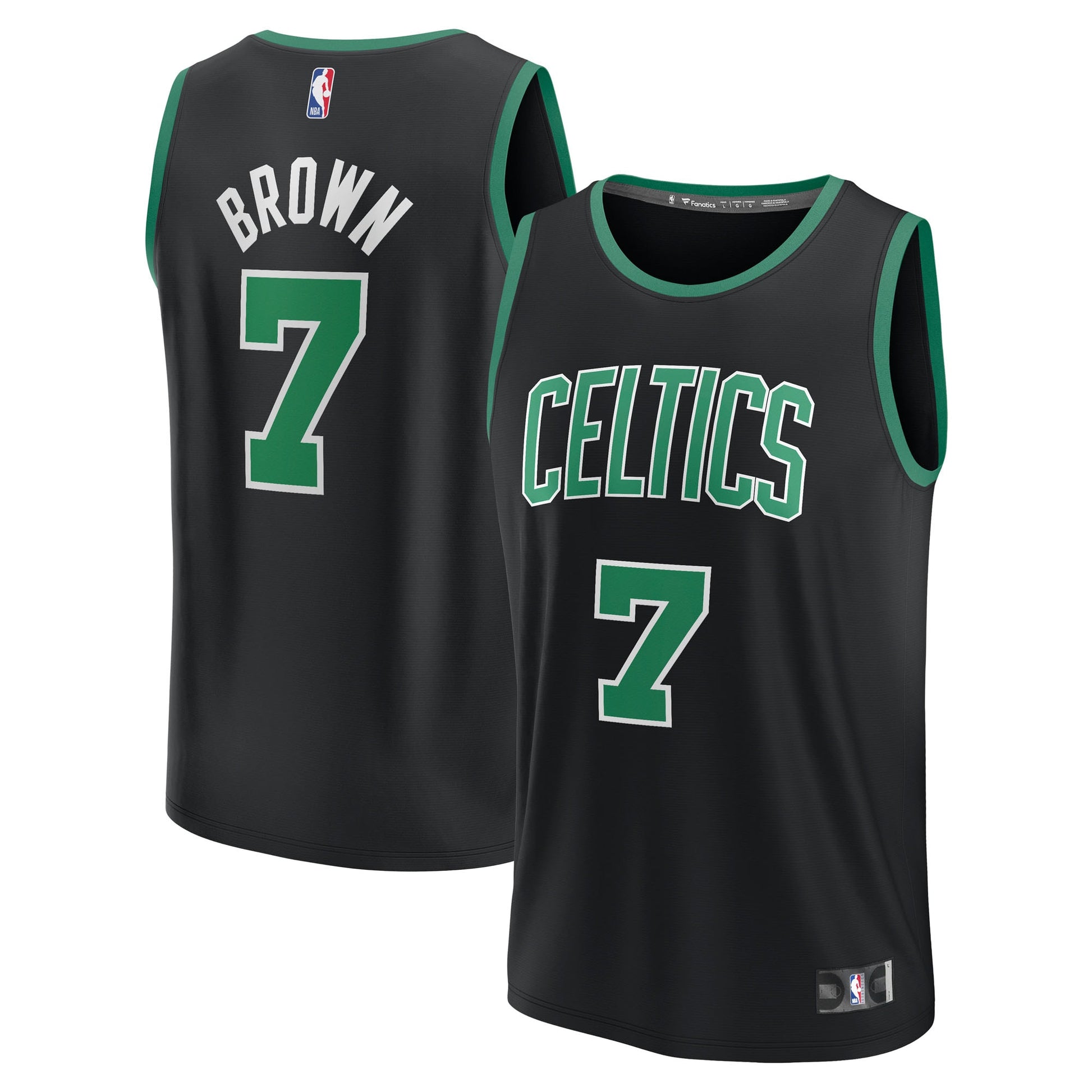 Youth Boston Celtics Jaylen Brown Fanatics Black Fast Break Replica Player Jersey - Statement Edition