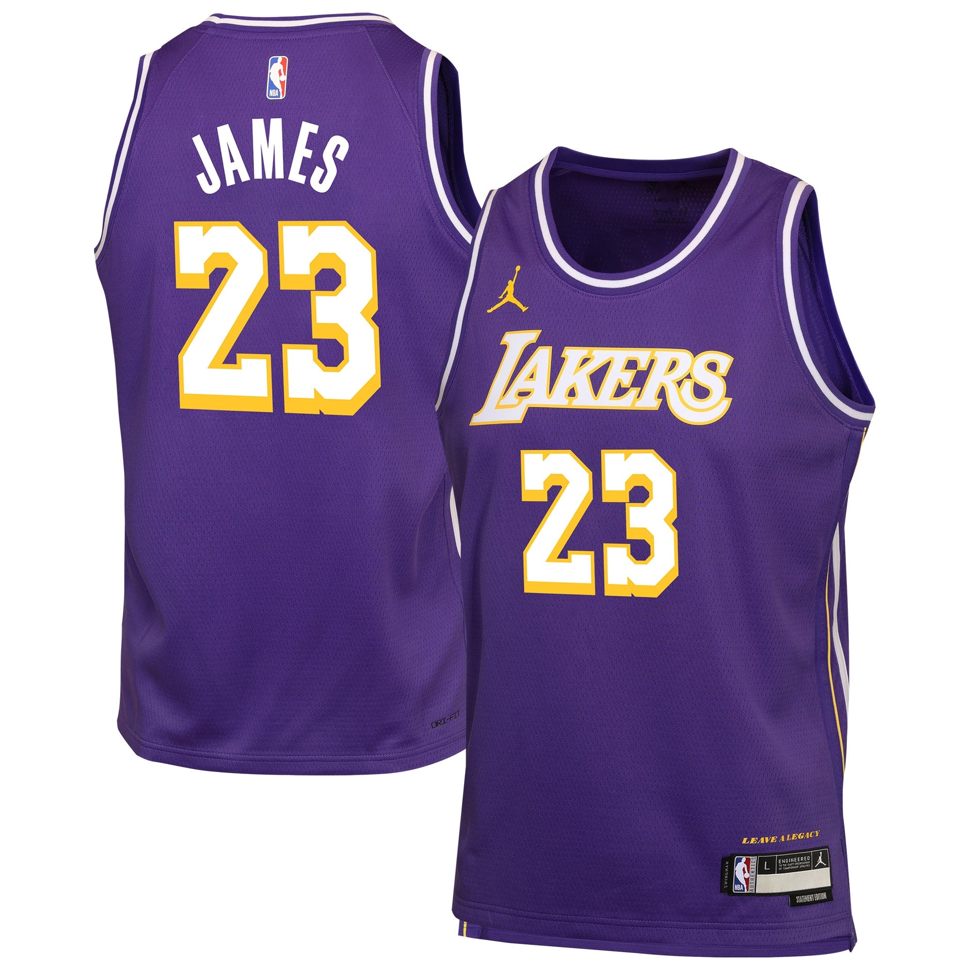 Youth Los Angeles Lakers LeBron James Jordan Brand Purple Swingman Jersey - Statement Edition
