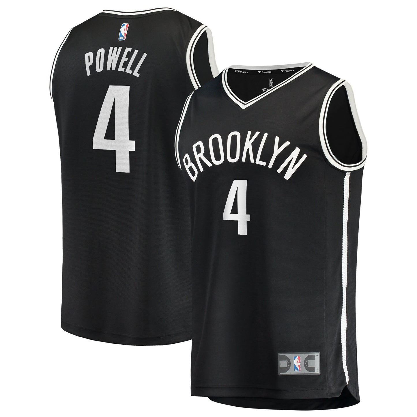 Youth Brooklyn Nets Drake Powell Fanatics Black Fast Break Replica Jersey - Icon Edition