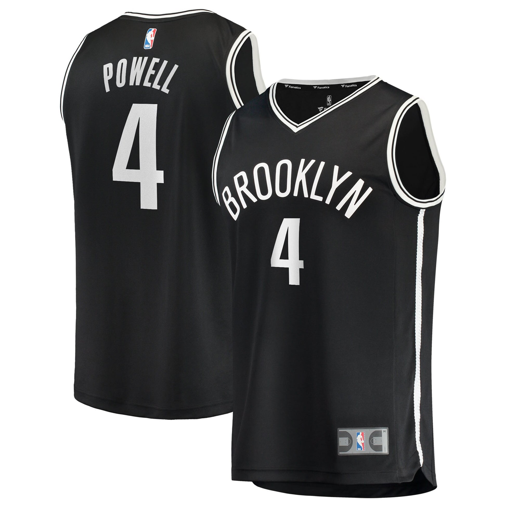 Youth Brooklyn Nets Drake Powell Fanatics Black Fast Break Replica Jersey - Icon Edition