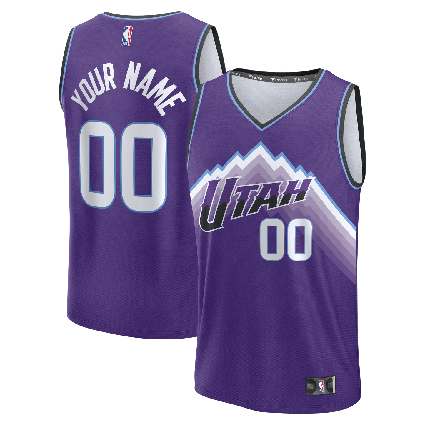 Youth Utah Jazz Fanatics Purple Fast Break Replica Custom Jersey - Icon Edition