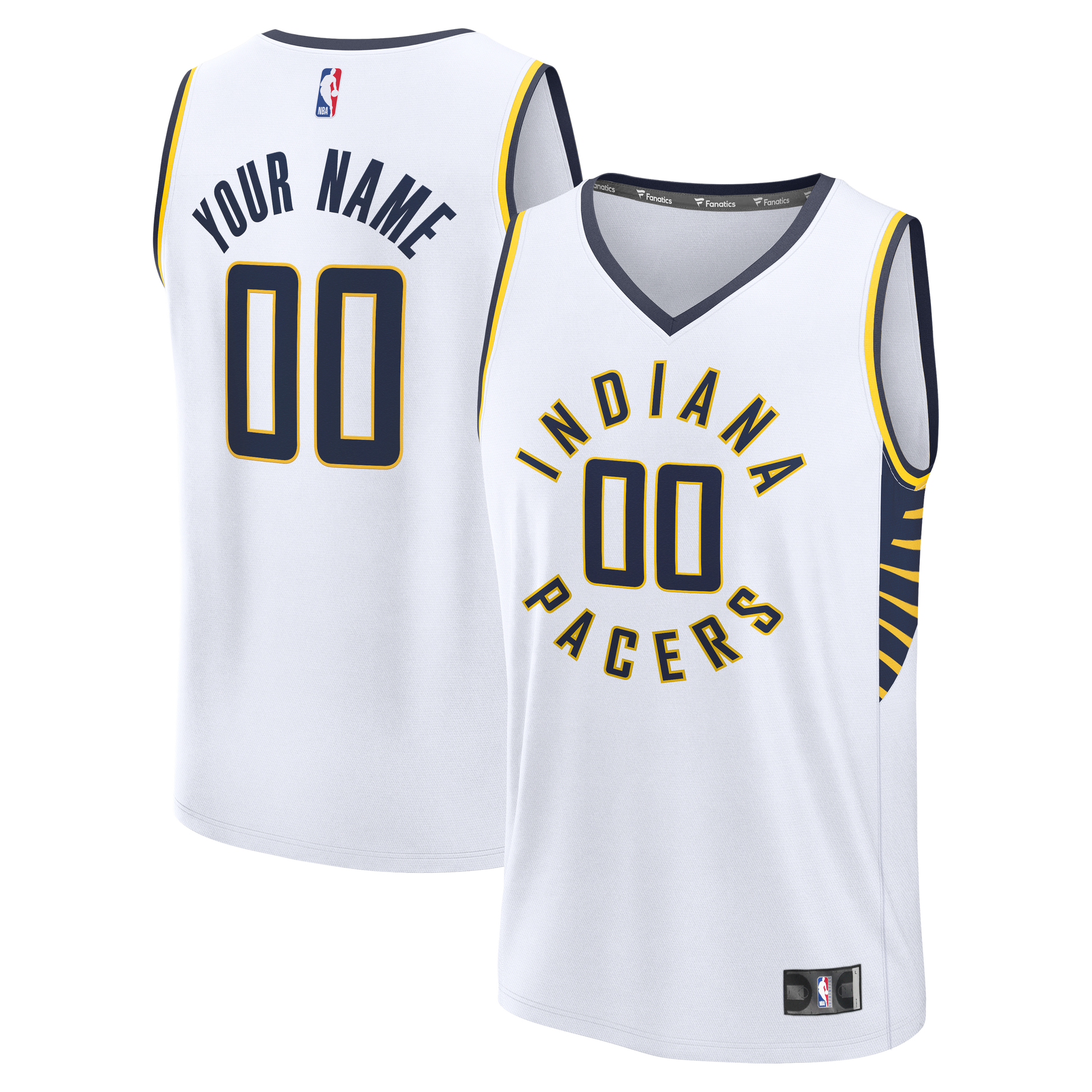 Men's Indiana Pacers  Fanatics White Fast Break Custom Jersey - Icon Edition