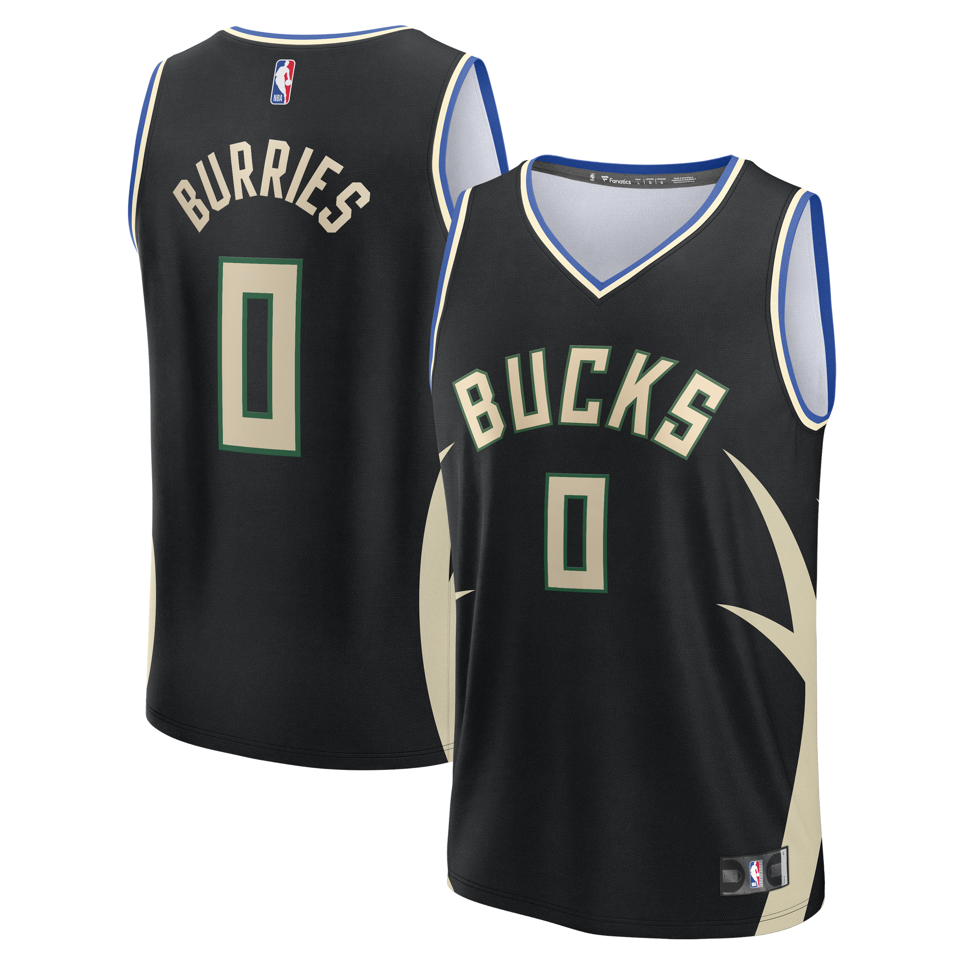 Youth Milwaukee Bucks Brayden Burries Fanatics Black Fast Break Replica Jersey - Statement Edition