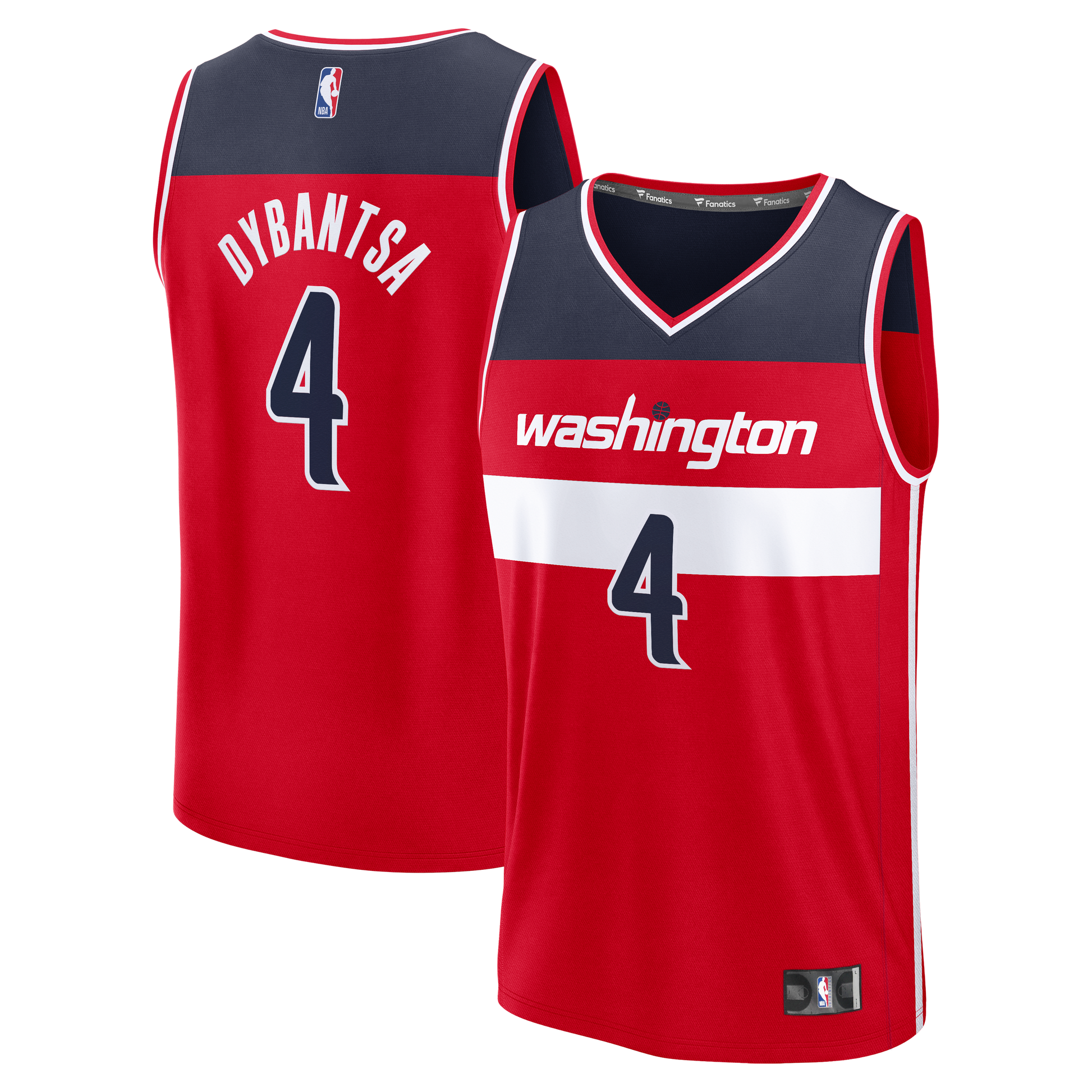 Men's Washington Wizards AJ Dybantsa Fanatics Red 2026 NBA Draft First Round Pick Fast Break Jersey - Icon Edition