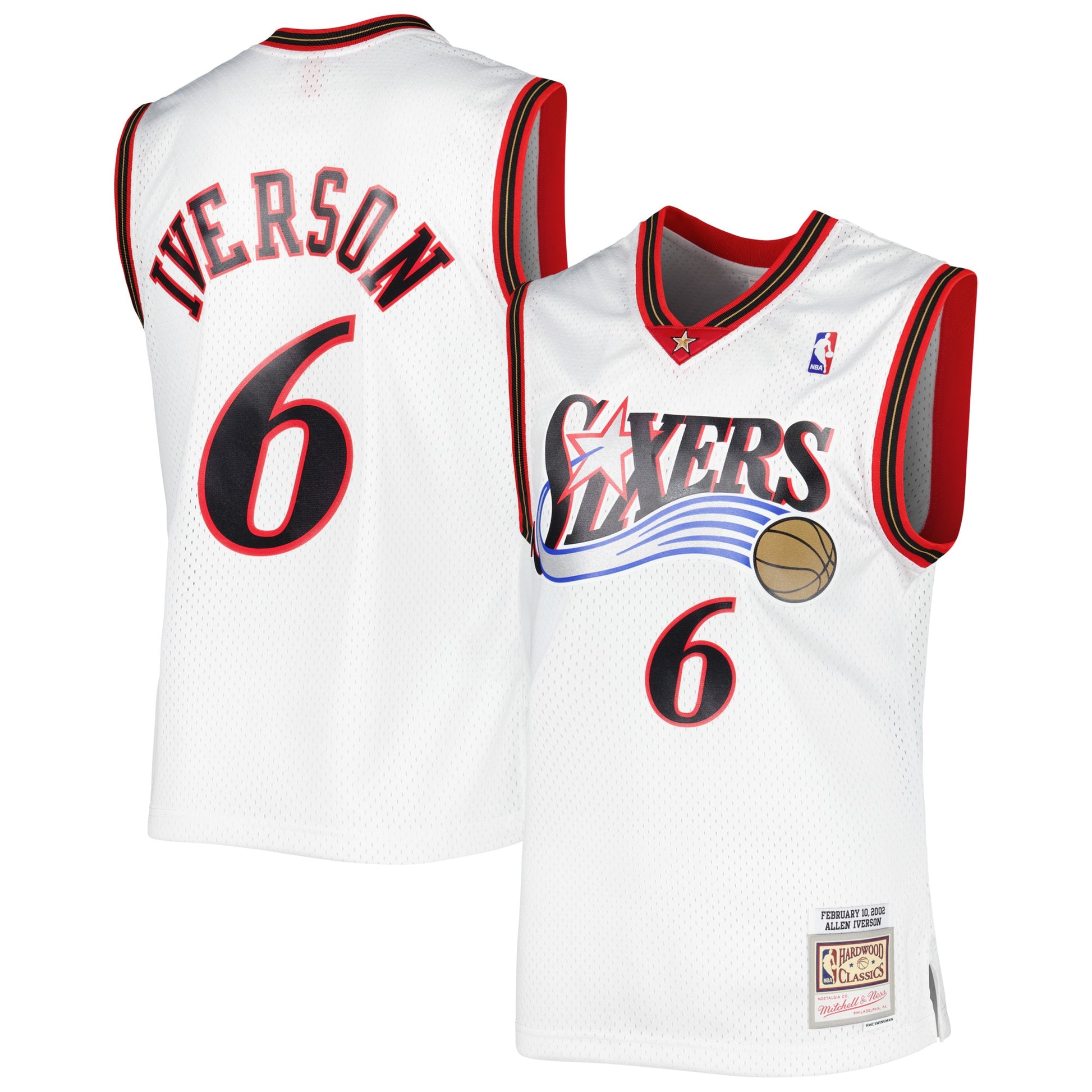 Men's Philadelphia 76ers Allen Iverson Mitchell & Ness White 2002/03 Hardwood Classics Swingman Jersey