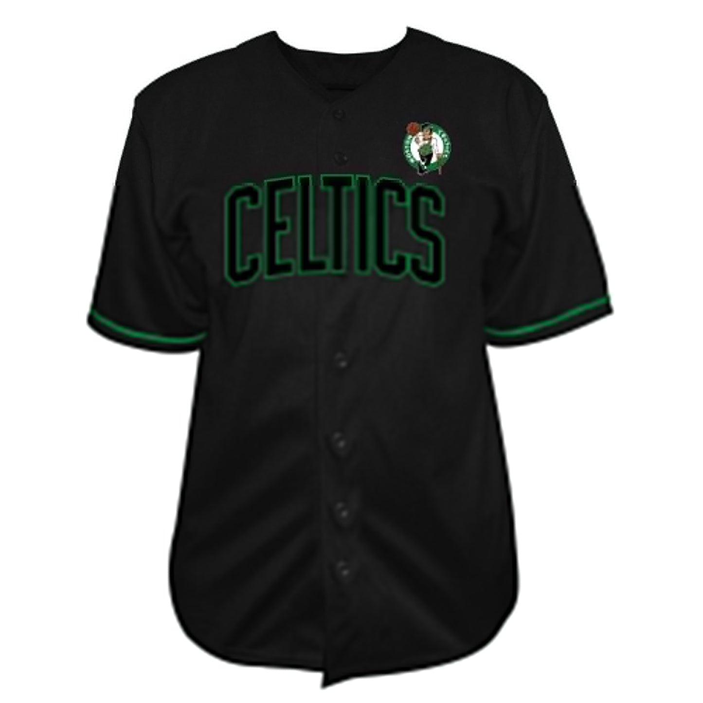 Men's Boston Celtics Fanatics Black Big & Tall Pop Full-Button Baseball Jersey