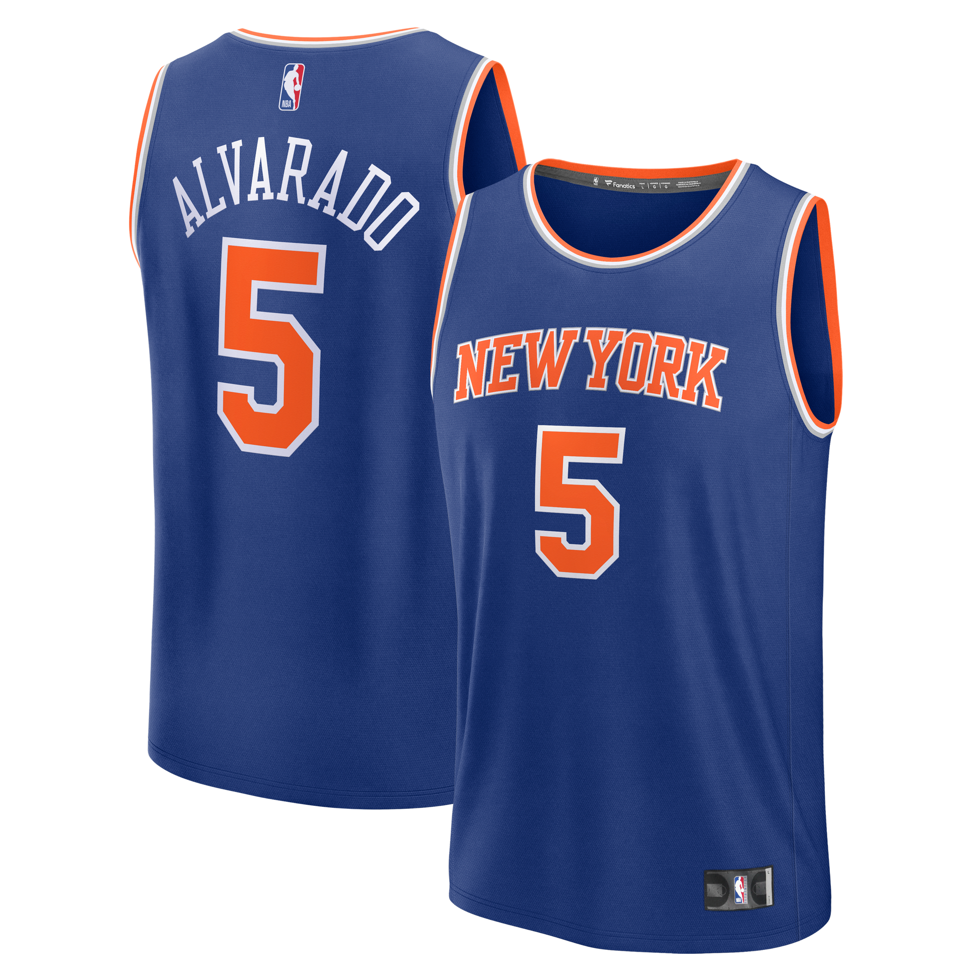 Men's New York Knicks Jose Alvarado Fanatics Blue Fast Break Replica Jersey - Icon Edition