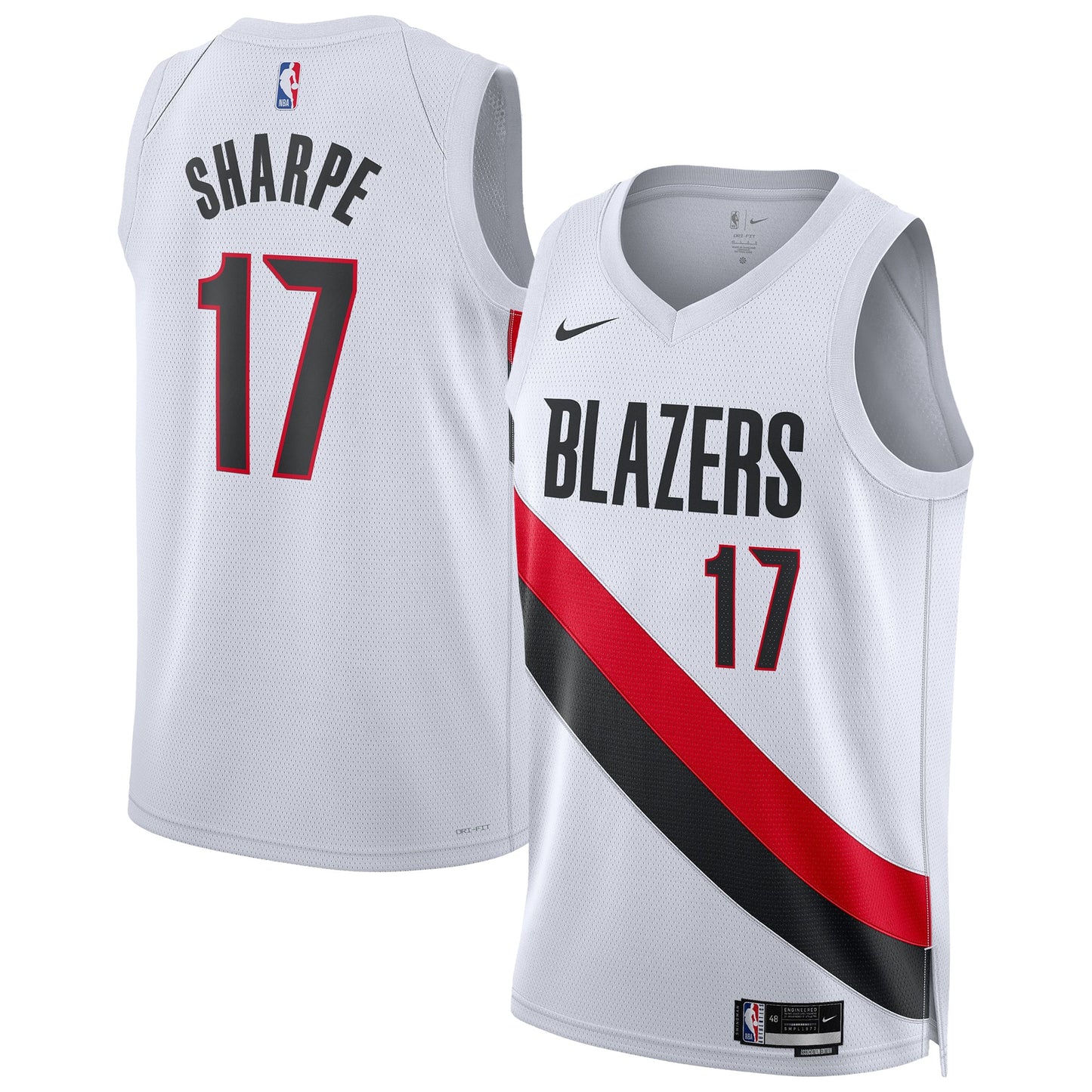 Unisex Portland Trail Blazers Shaedon Sharpe Nike White Swingman Player Jersey - Association Edition