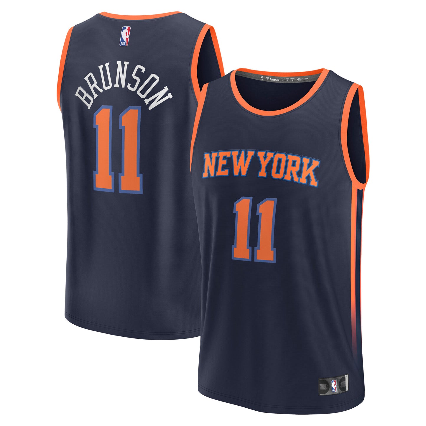 Youth New York Knicks Jalen Brunson Fanatics Navy Fast Break Replica Player Jersey - Statement Edition
