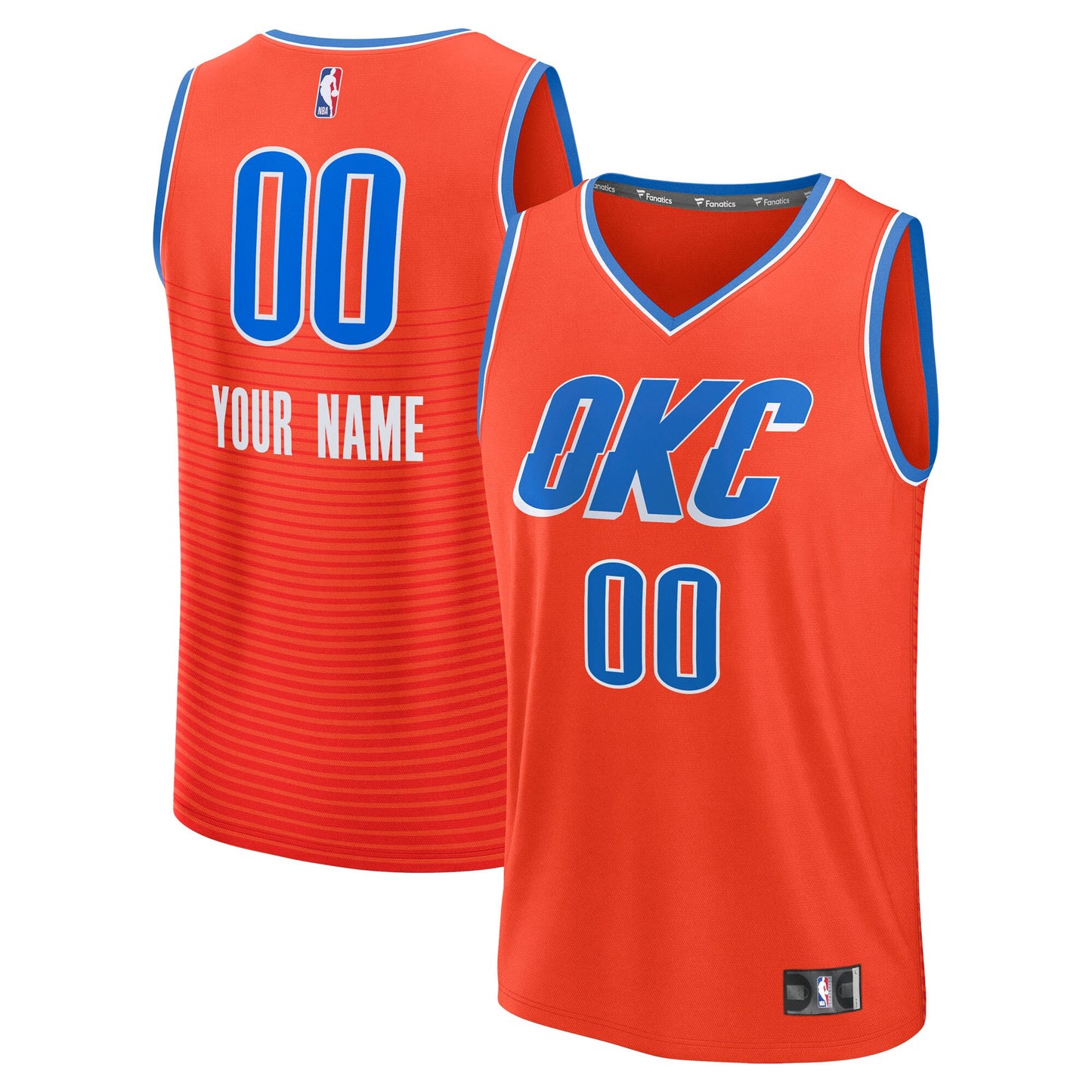Youth Oklahoma City Thunder Fanatics Orange Fast Break Custom Jersey - Statement Edition