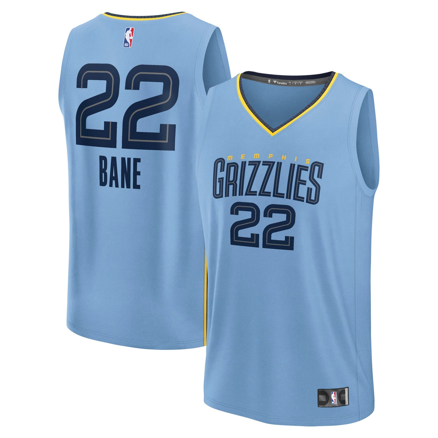 Men's Memphis Grizzlies Desmond Bane Fanatics Light Blue Fast Break Replica Player Jersey - Statement Edition