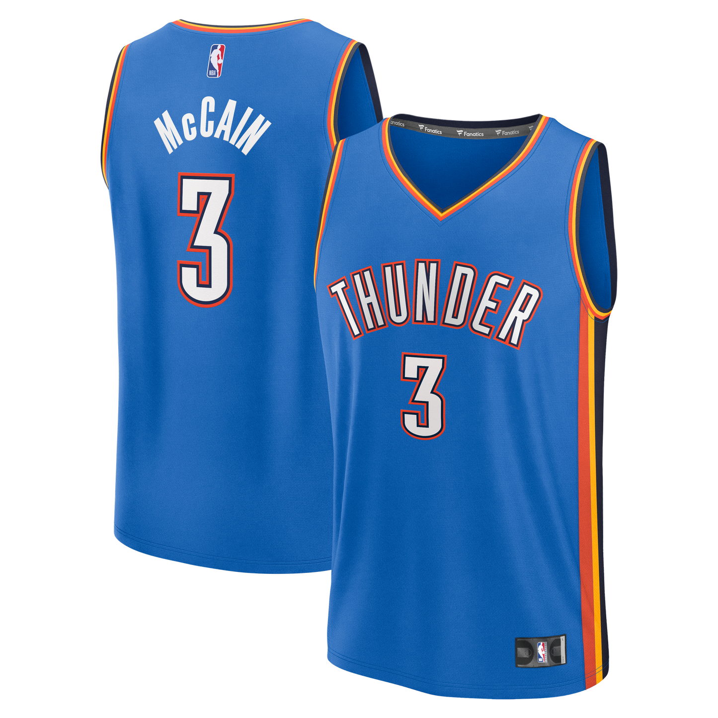 Men's Oklahoma City Thunder Jared McCain Fanatics Blue Fast Break Replica Jersey - Icon Edition