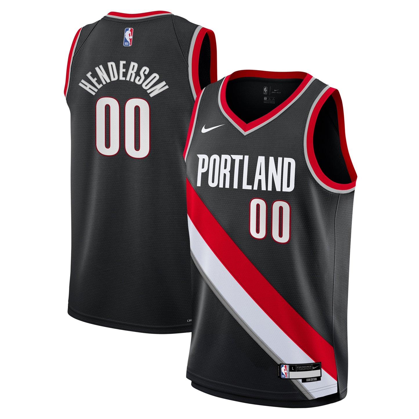 Youth Portland Trail Blazers Scoot Henderson Nike Black Swingman Jersey - Icon Edition
