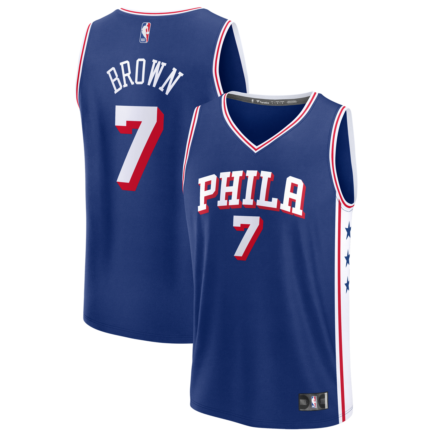 Men's Philadelphia 76ers Jaylen Brown Fanatics Royal Fast Break Jersey - Icon Edition