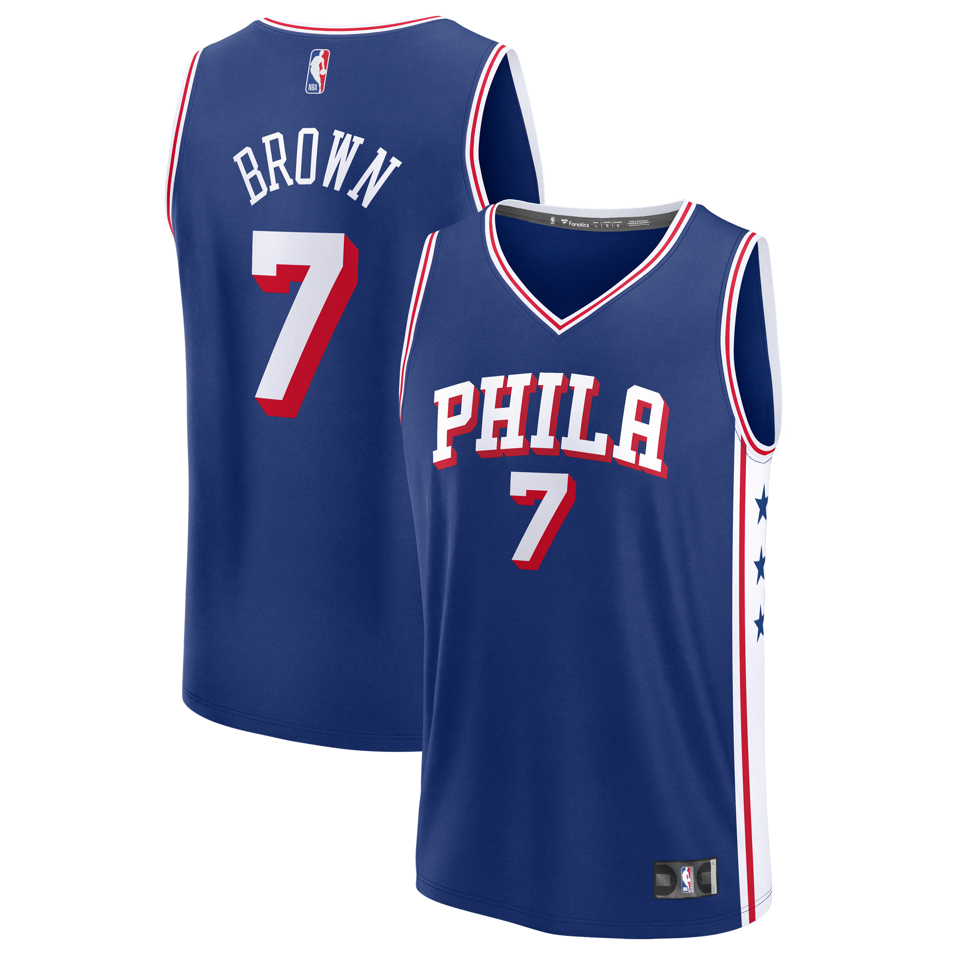 Men's Philadelphia 76ers Jaylen Brown Fanatics Royal Fast Break Jersey - Icon Edition