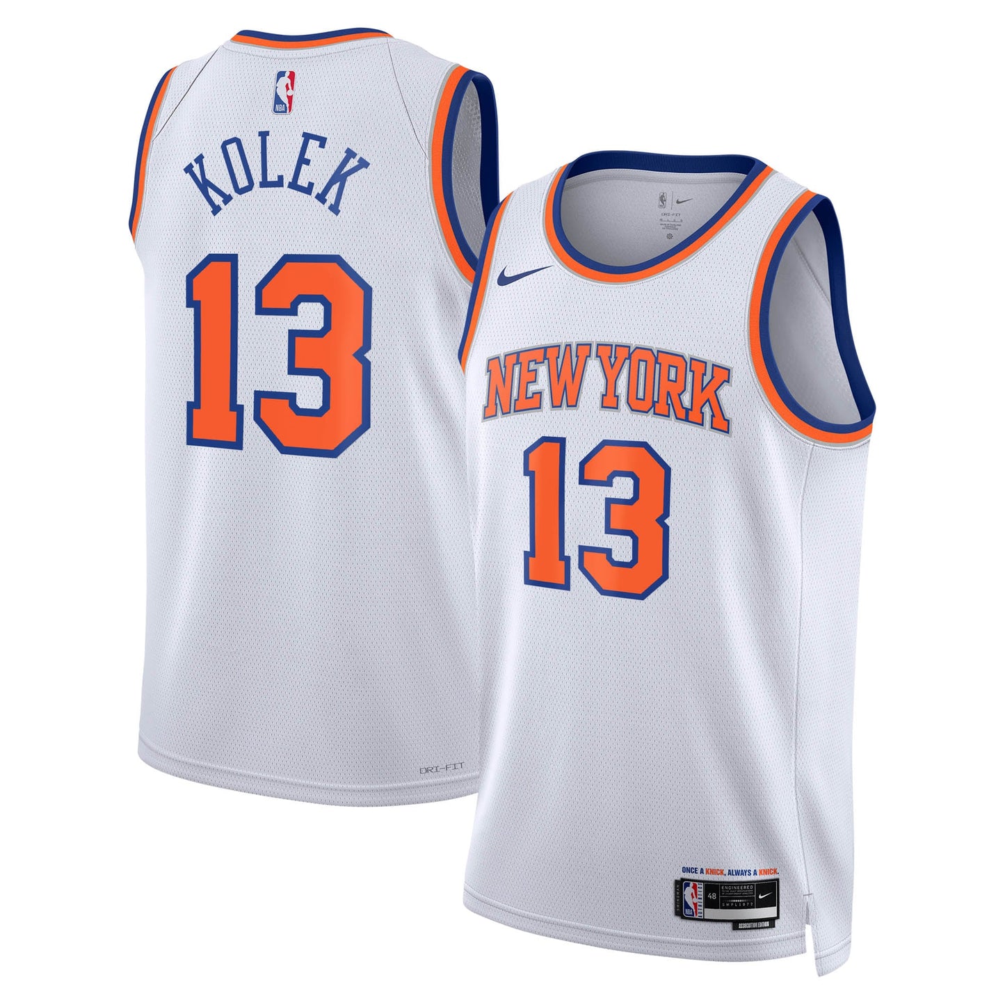 Unisex New York Knicks Tyler Kolek Nike White Swingman Jersey - Association Edition