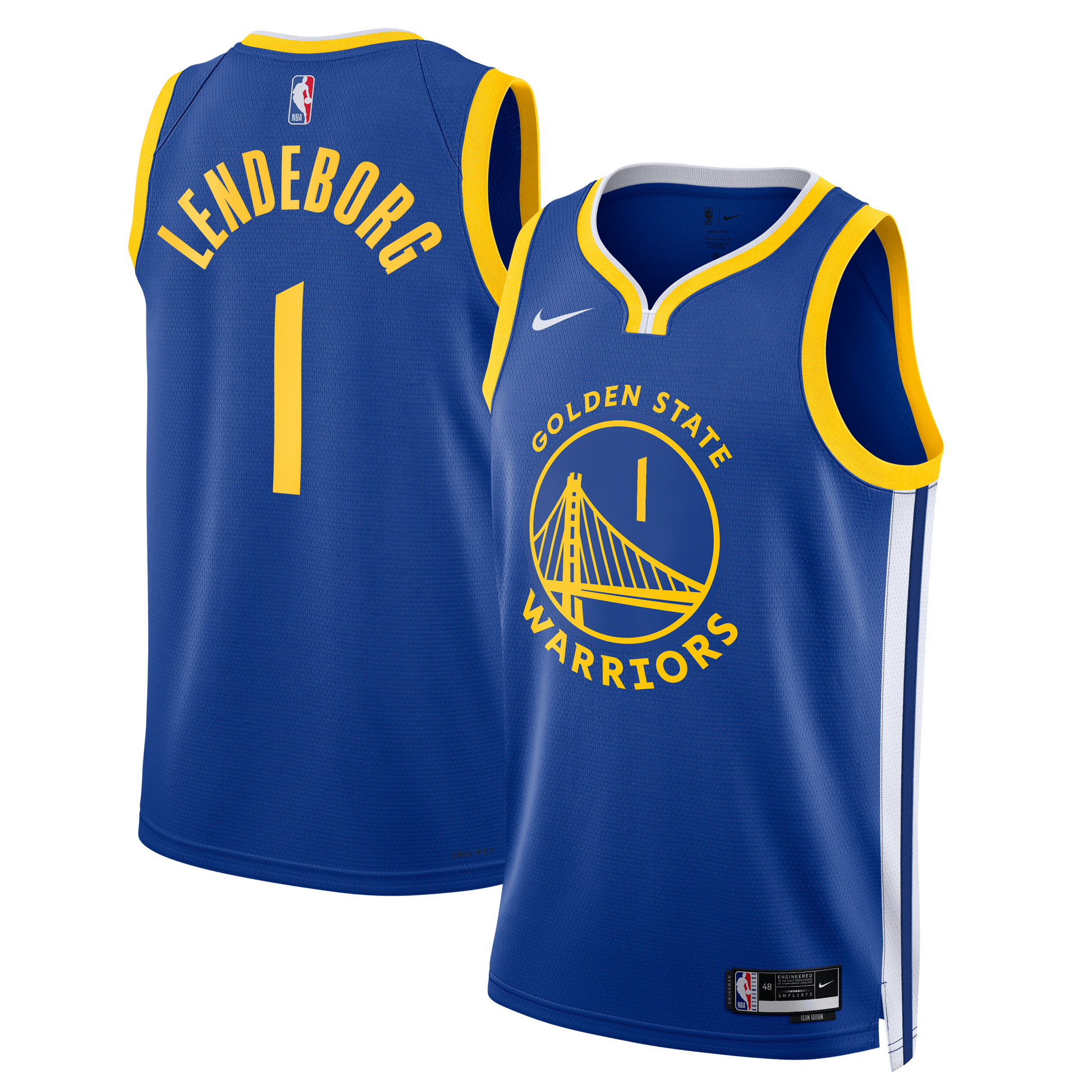 Unisex Golden State Warriors Yaxel Lendeborg Nike Royal Swingman Jersey - Icon Edition