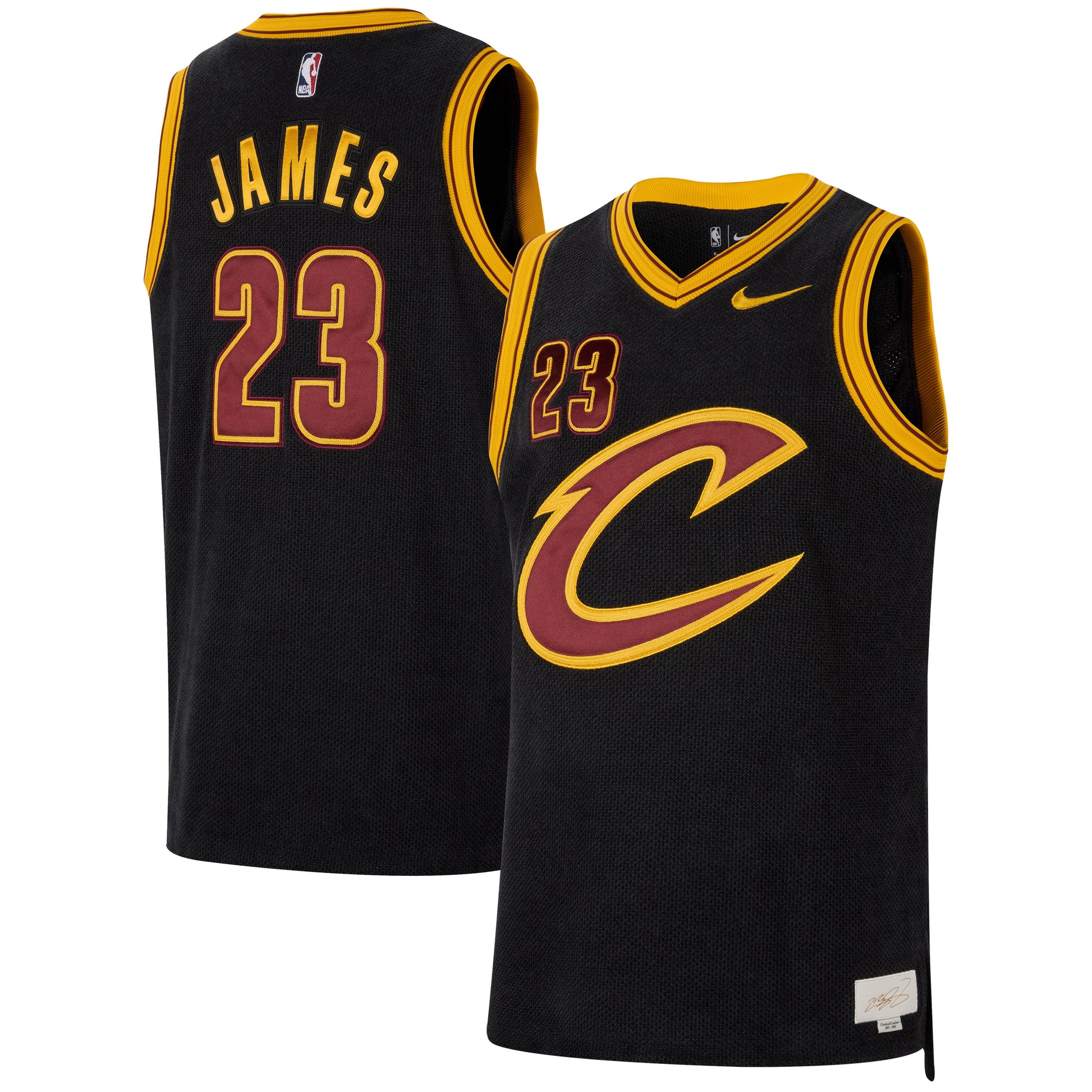 Men's Cleveland Cavaliers LeBron James Nike Black Forever King Authentic Jersey
