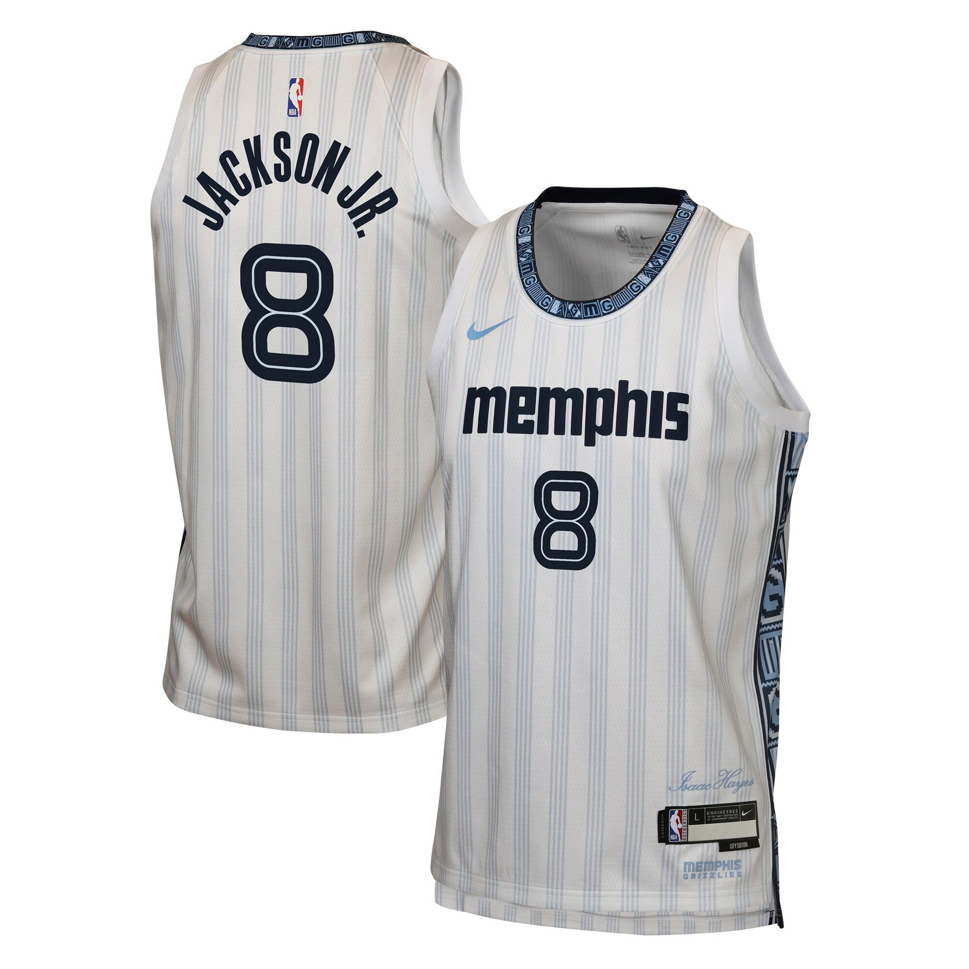 Youth Memphis Grizzlies Jaren Jackson Jr. Nike White 2025/26 City Edition Swingman Jersey