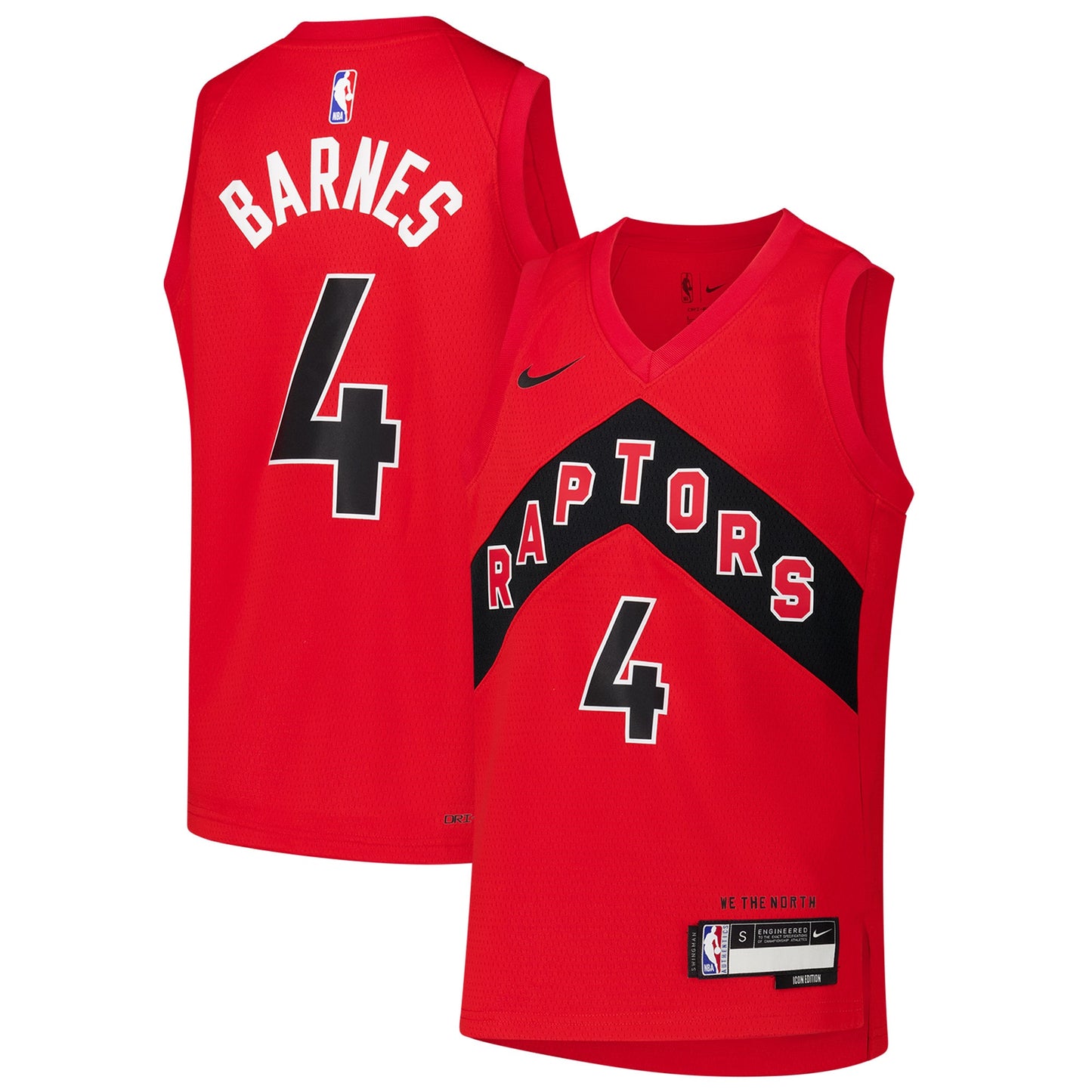 Youth Toronto Raptors Scottie Barnes Nike Red Swingman Jersey - Icon Edition