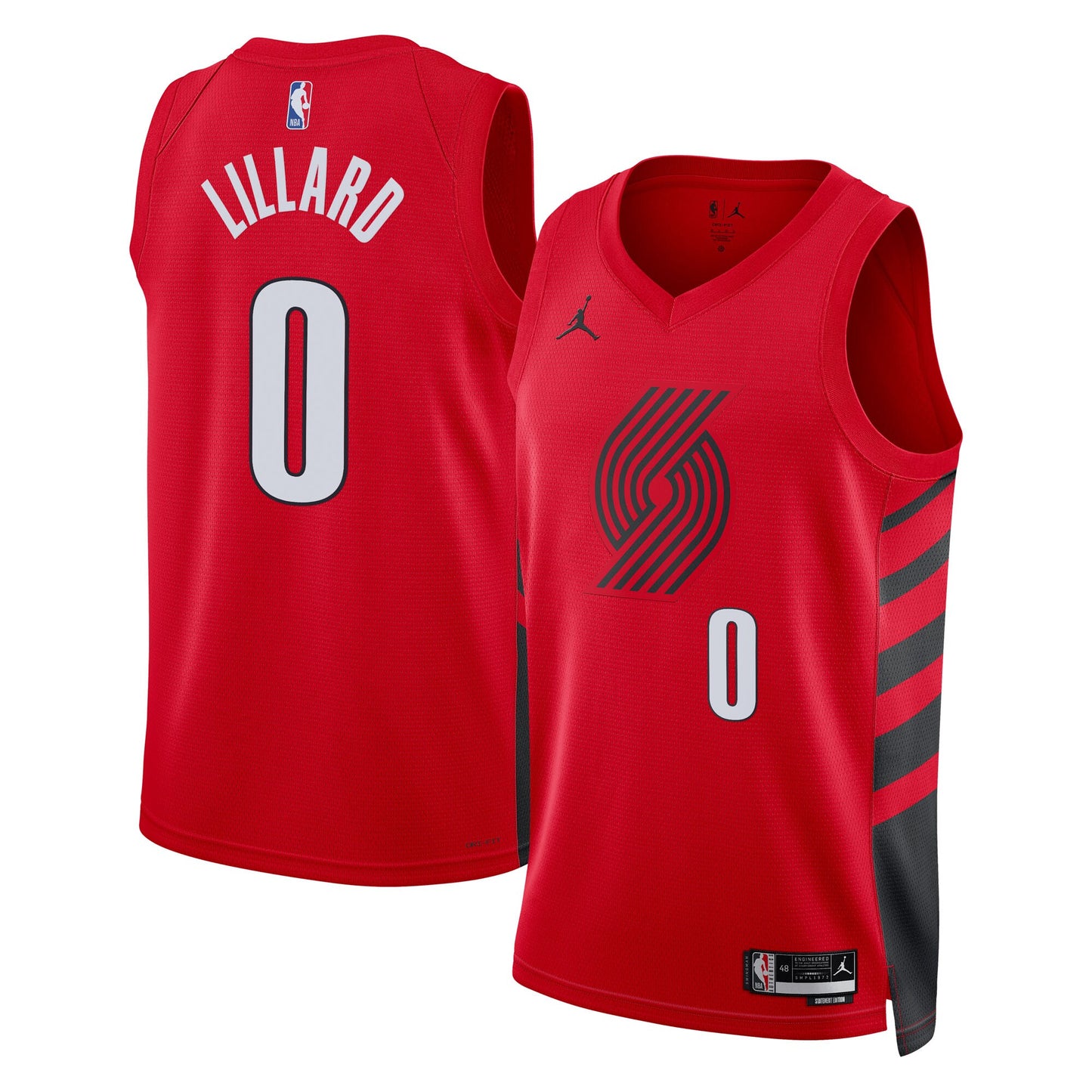 Unisex Portland Trail Blazers Damian Lillard Jordan Brand Red Swingman Jersey - Statement Edition