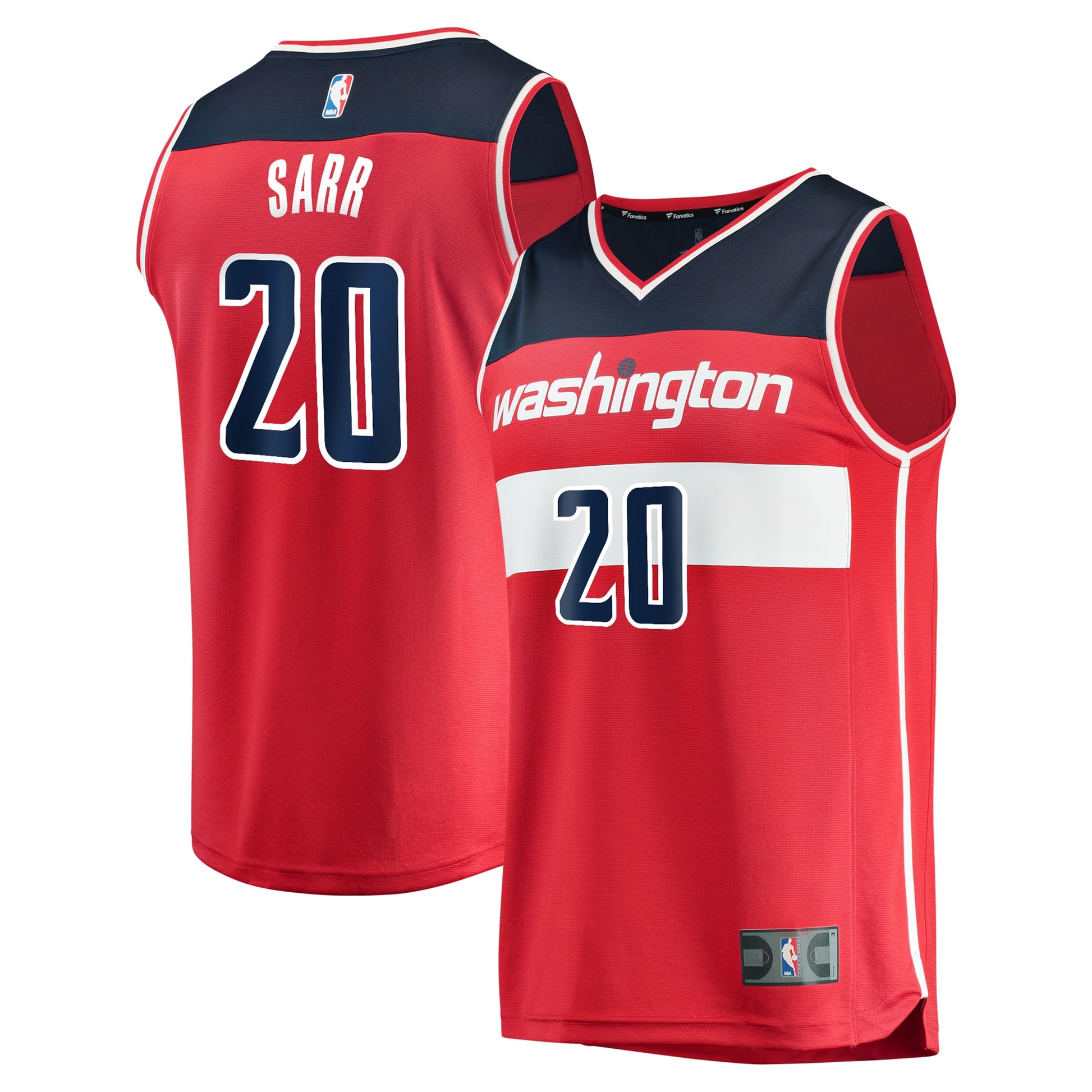 Men's Washington Wizards Alexandre Sarr Fanatics Red Fast Break Replica Player Jersey - Icon Edition