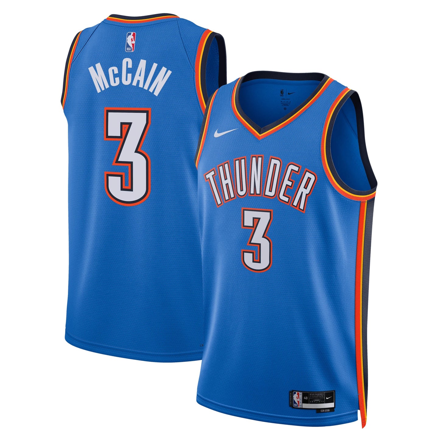 Unisex Oklahoma City Thunder Jared McCain Nike Blue Swingman Jersey - Icon Edition