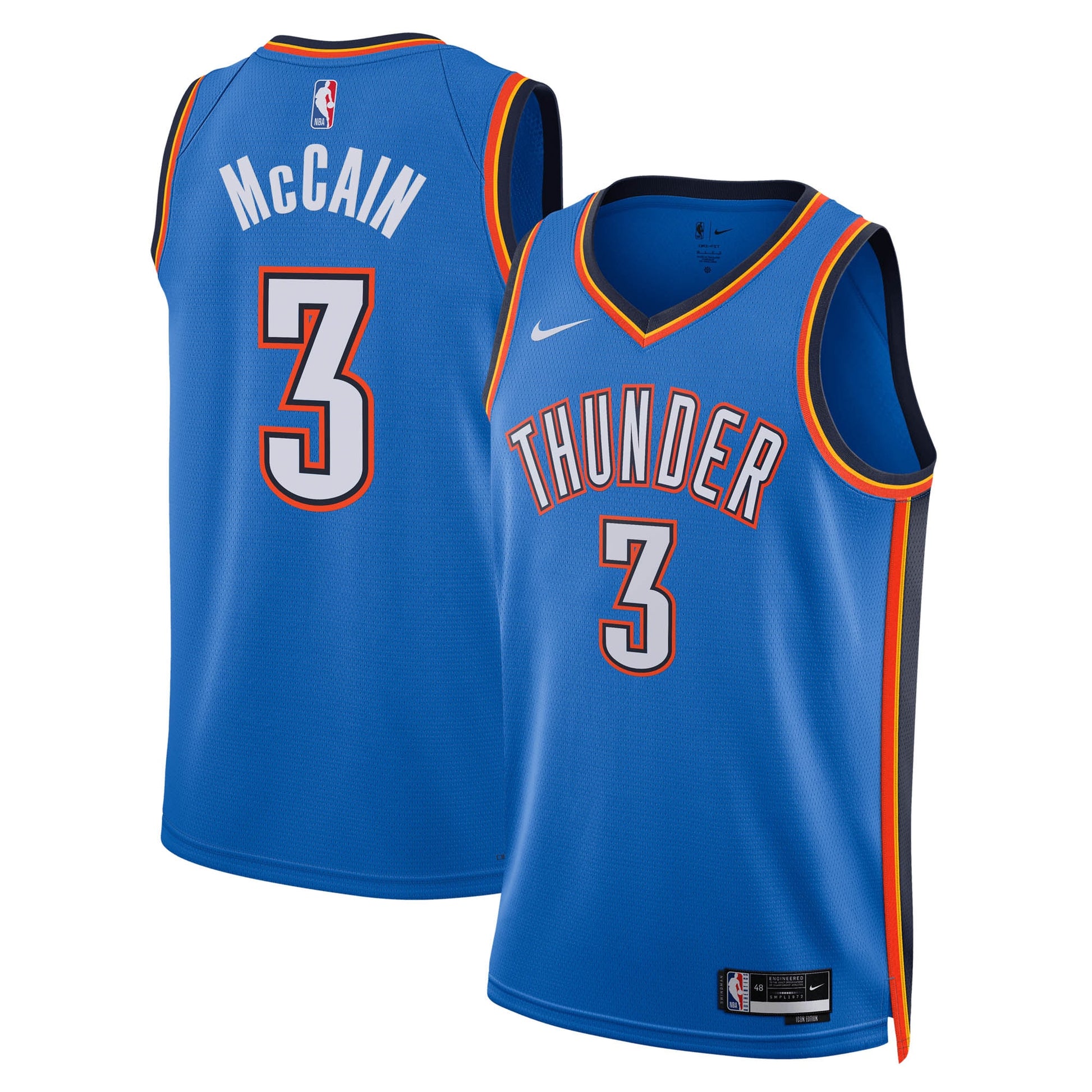 Unisex Oklahoma City Thunder Jared McCain Nike Blue Swingman Jersey - Icon Edition