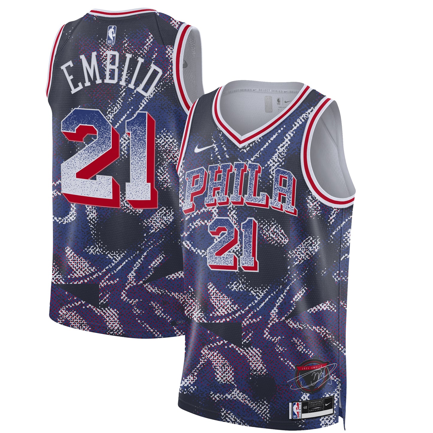 Unisex Philadelphia 76ers Joel Embiid Nike Navy 2025 Select Series Swingman Player Jersey
