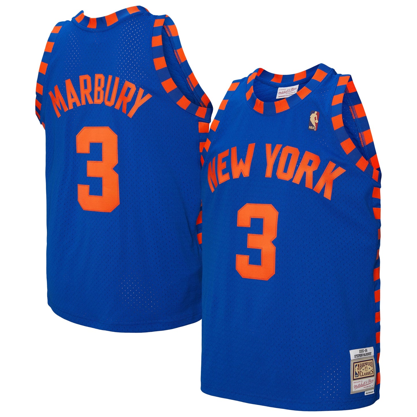Men's New York Knicks Stephon Marbury Mitchell & Ness Blue 2005/06 Hardwood Classics Swingman Jersey