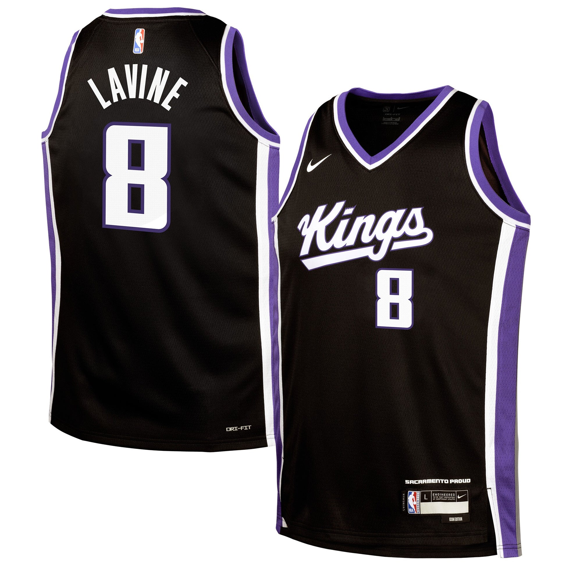 Youth Sacramento Kings Zach LaVine Nike Black Swingman Jersey - Icon Edition