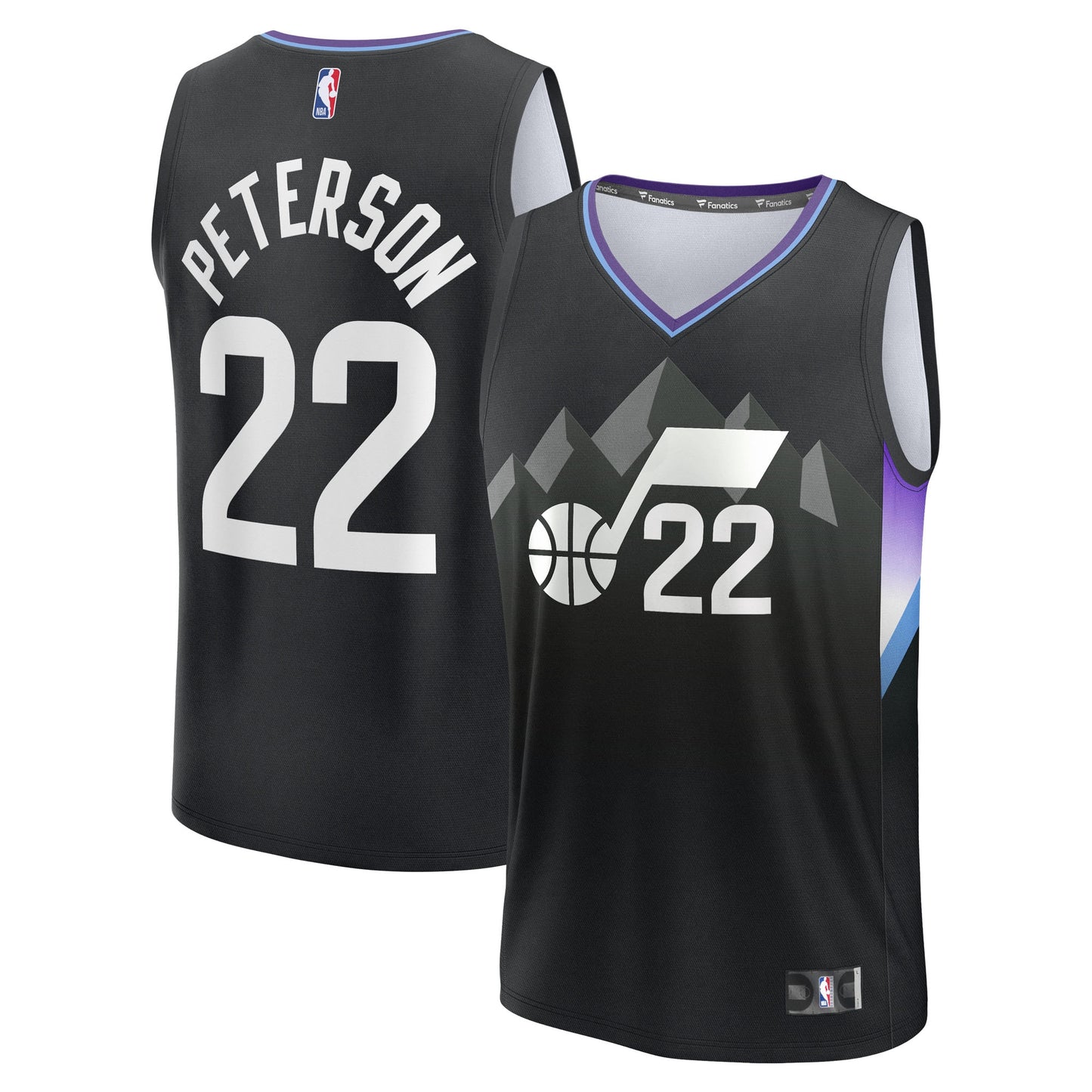 Youth Utah Jazz Darryn Peterson Fanatics Black Fast Break Replica Jersey - Statement Edition