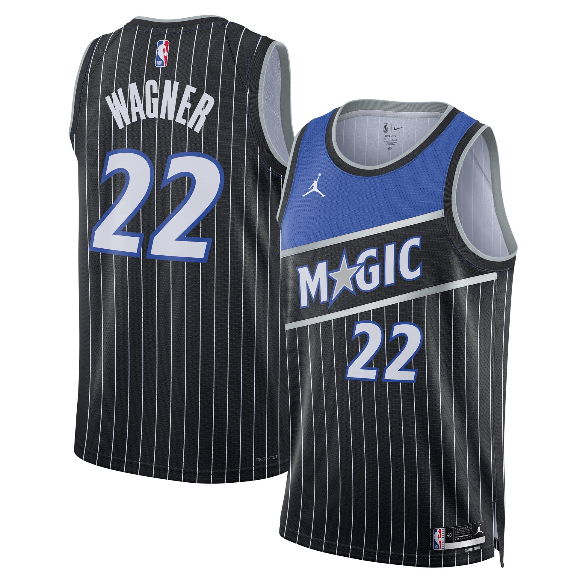 Unisex Orlando Magic Franz Wagner Jordan Brand Black Swingman Jersey - Statement Edition