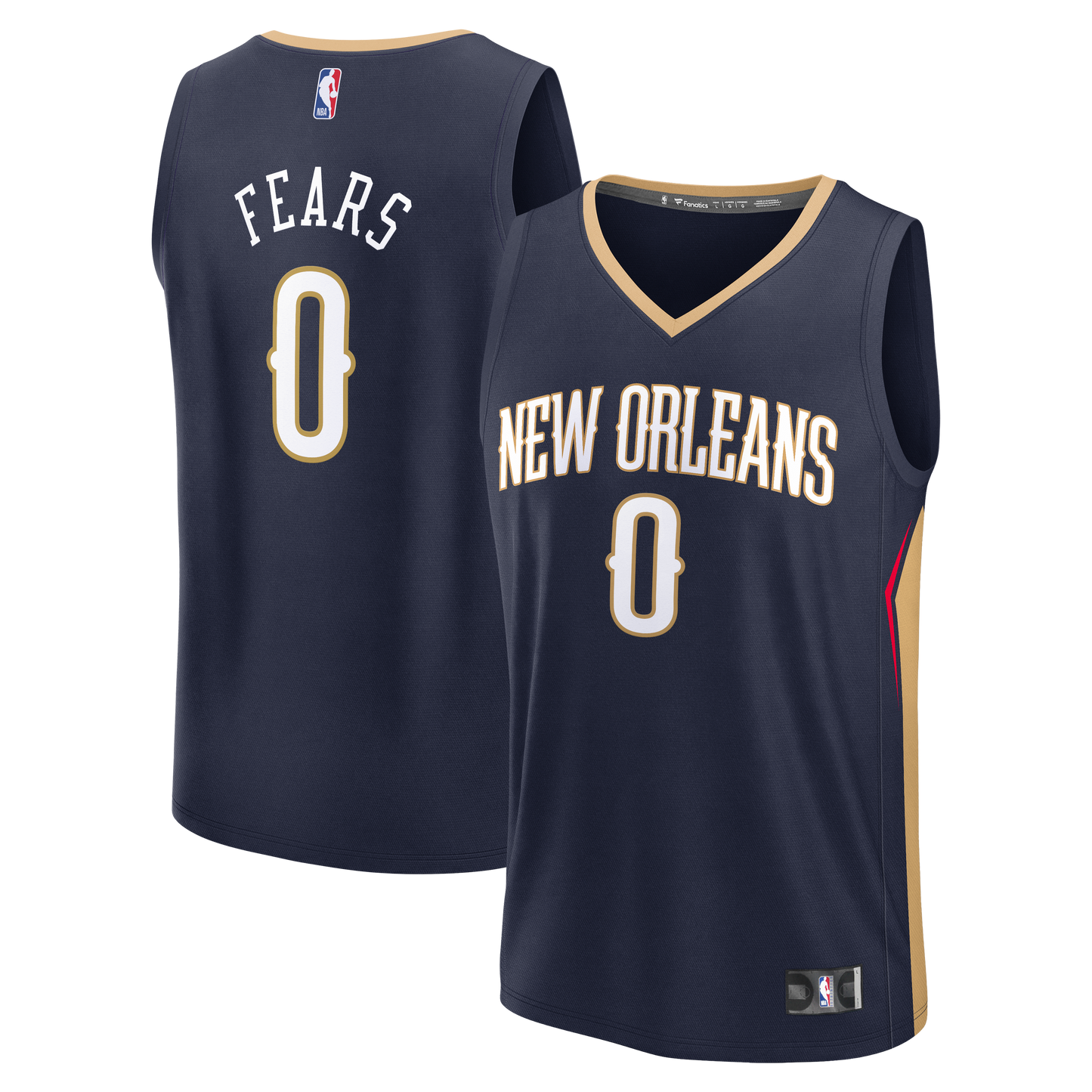 Men's New Orleans Pelicans Jeremiah Fears Fanatics Navy Fast Break Replica Jersey - Icon Edition
