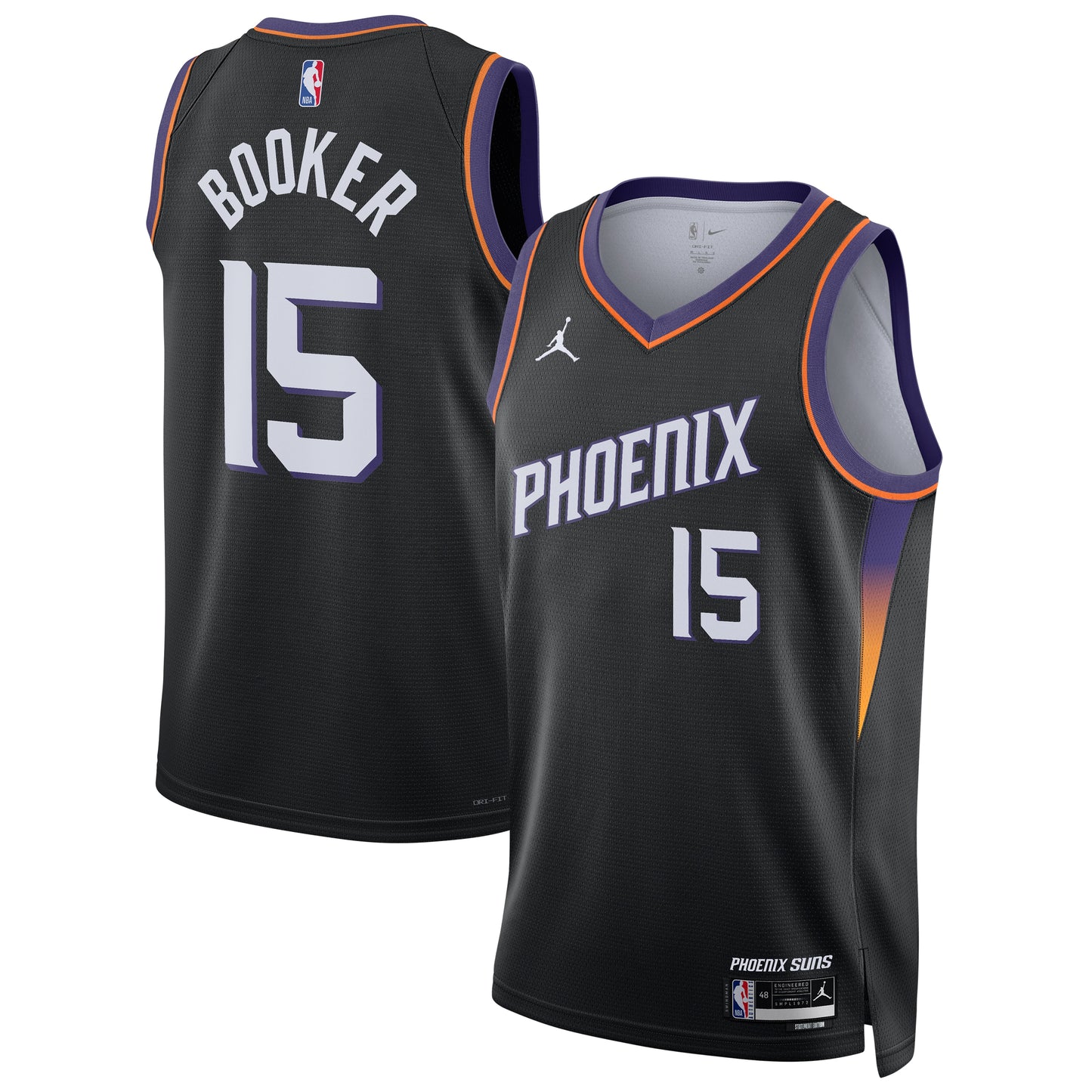 Unisex Phoenix Suns Devin Booker Jordan Brand Black Swingman Jersey - Statement Edition