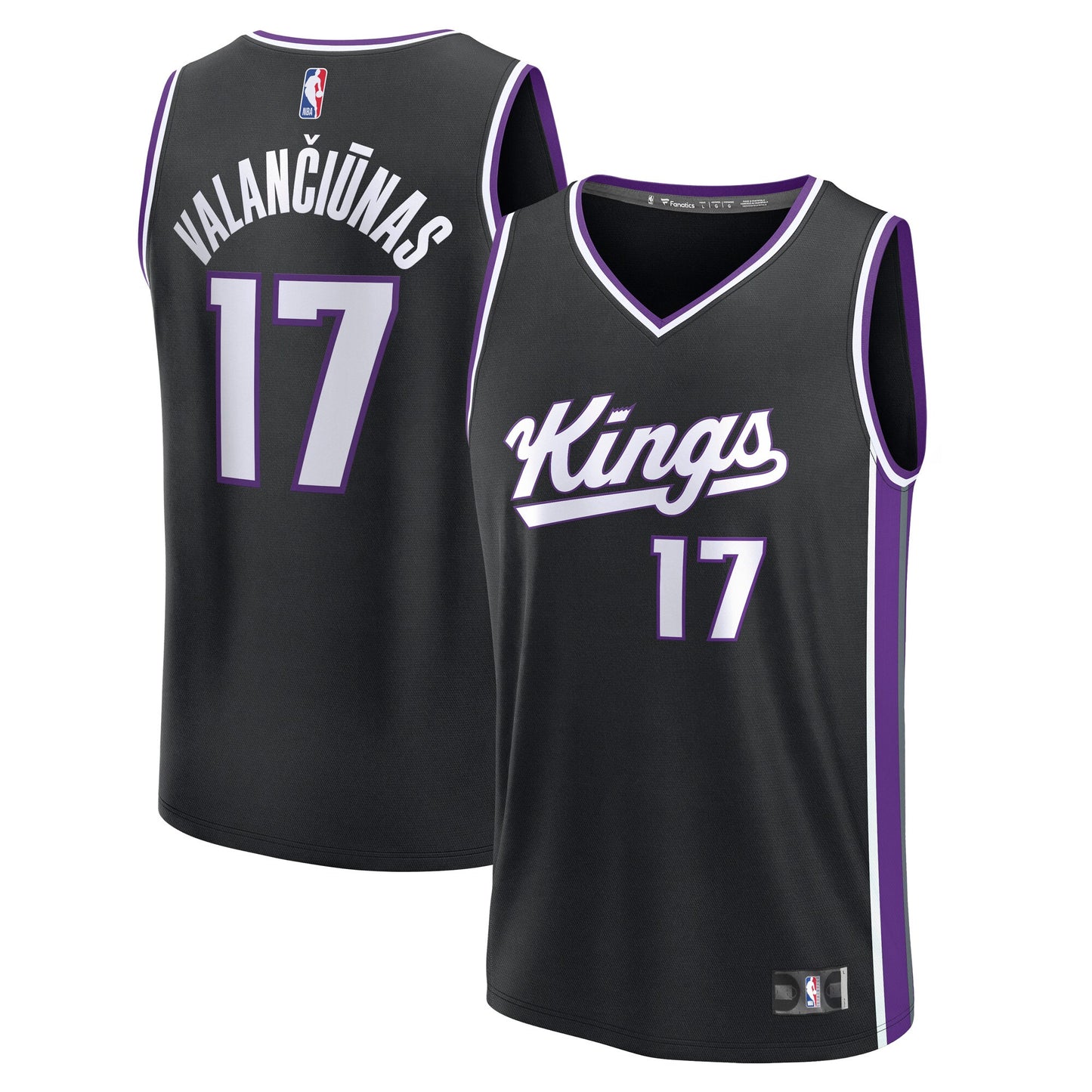 Youth Sacramento Kings Jonas Valančiūnas Fanatics Black Fast Break Replica Player Jersey - Icon Edition
