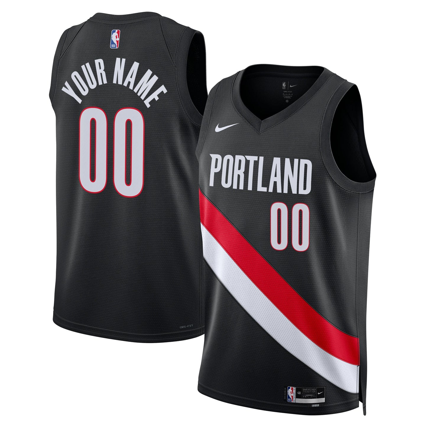 Unisex Portland Trail Blazers Nike Black Swingman Custom Jersey - Icon Edition
