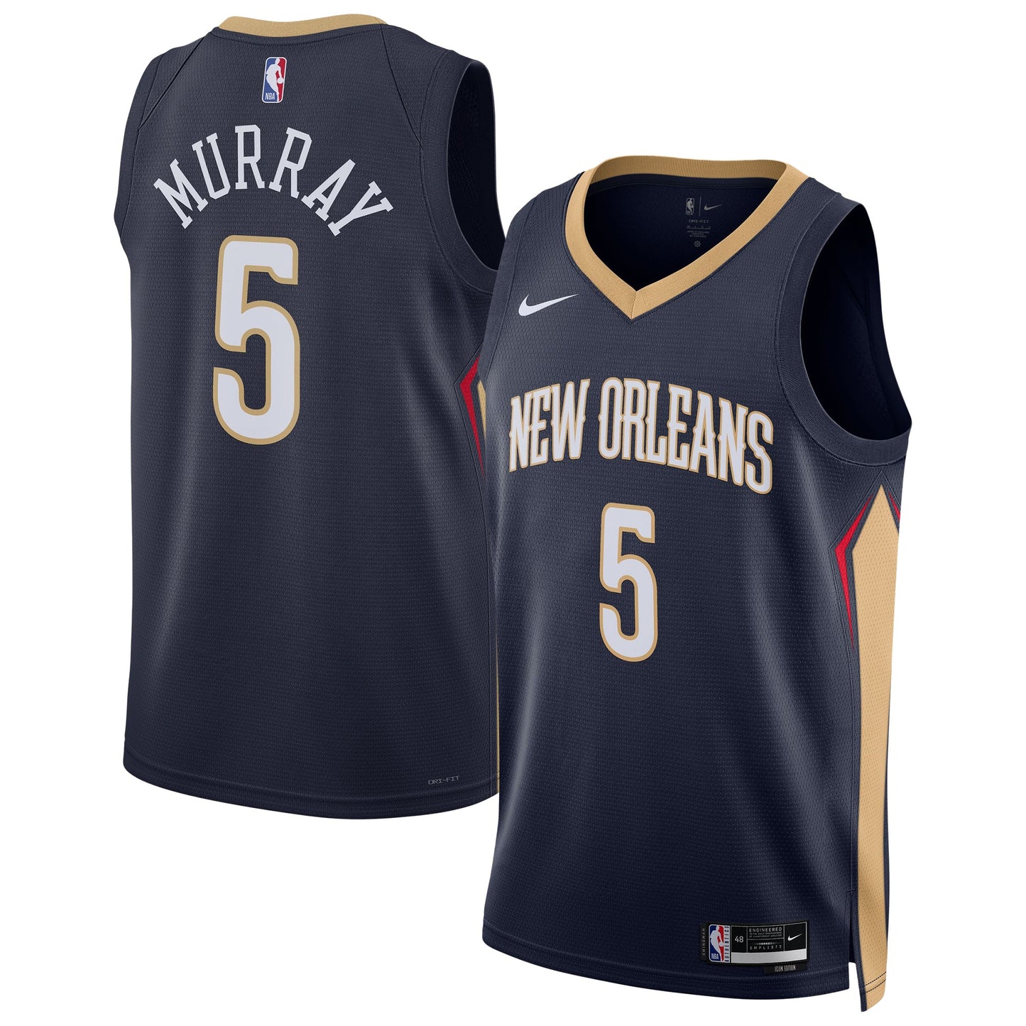 Unisex New Orleans Pelicans Dejounte Murray Nike Navy 2024 Offseason Addition Nike Swingman Jersey