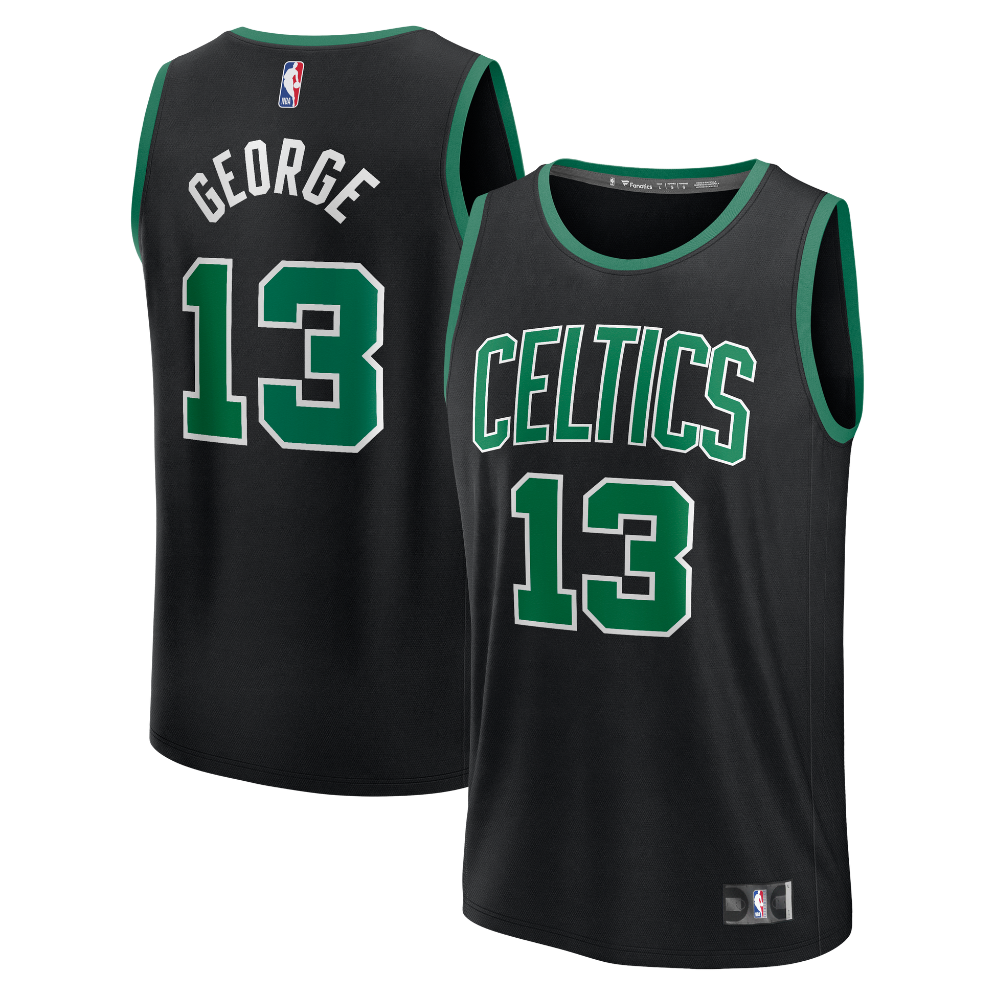 Youth Boston Celtics Paul George Fanatics Black Fast Break Replica Jersey - Statement Edition