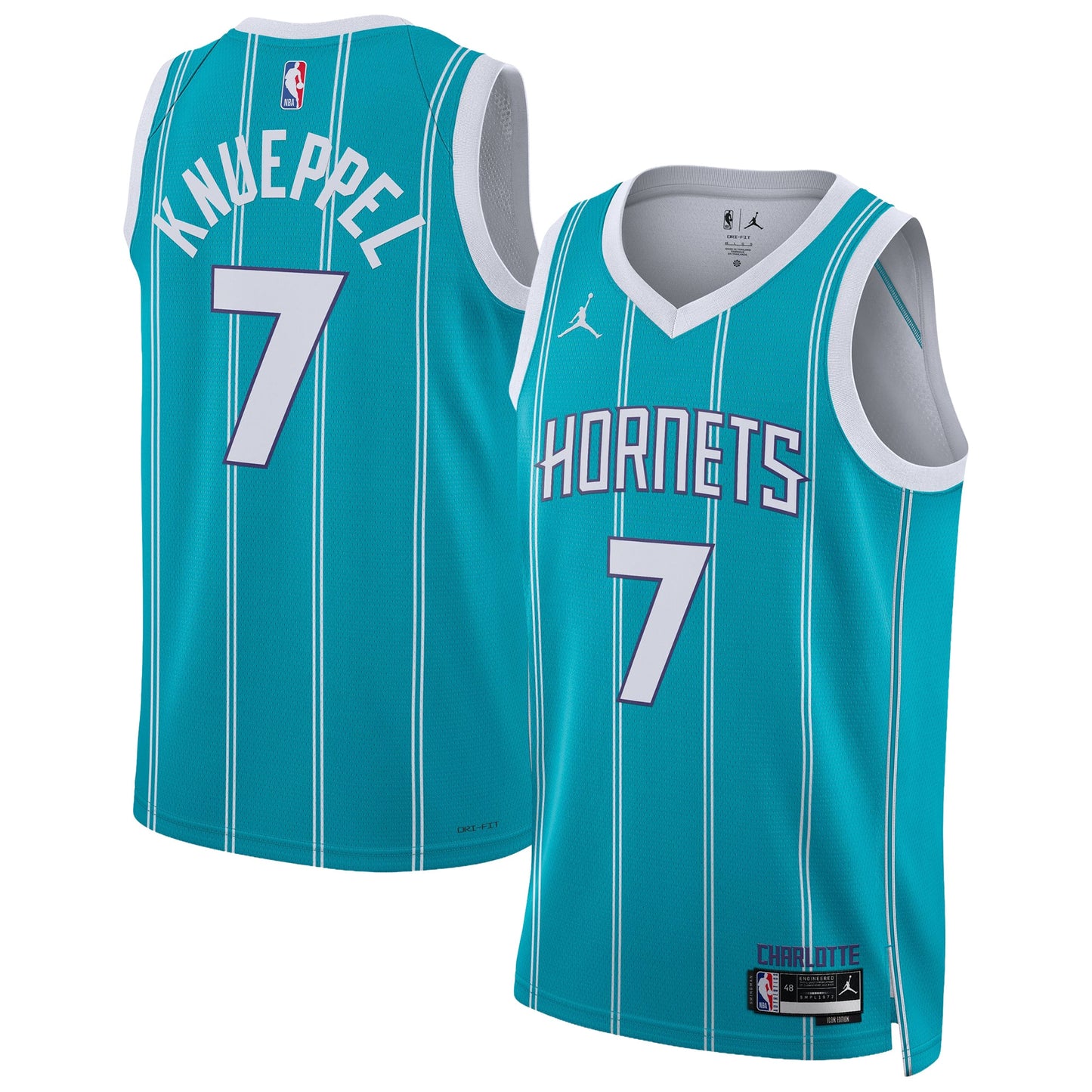 Unisex Charlotte Hornets Kon Knueppel Jordan Brand Teal Swingman Jersey - Icon Edition