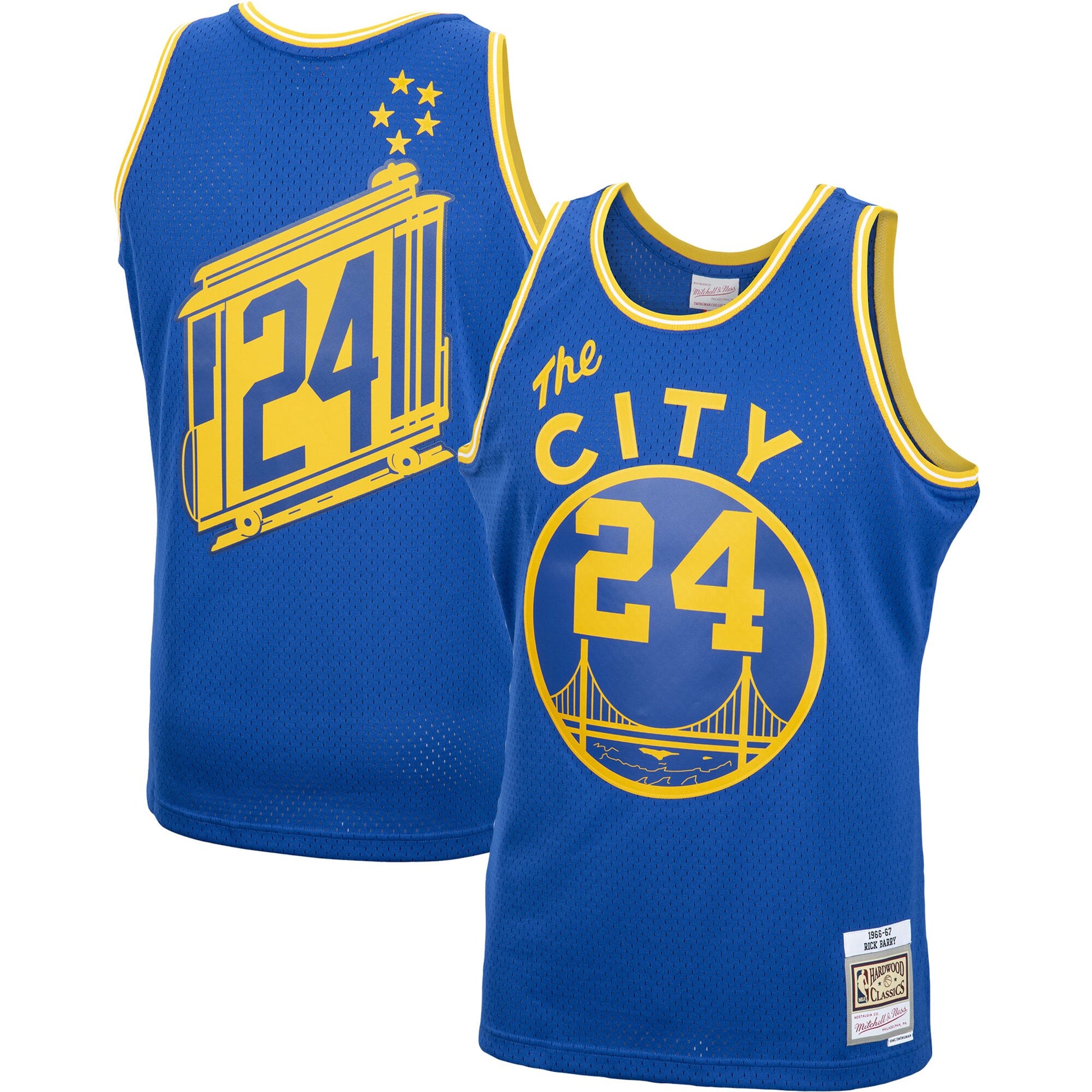 Men's Golden State Warriors Rick Barry Mitchell & Ness Royal 1966/67 Hardwood Classics Swingman Jersey