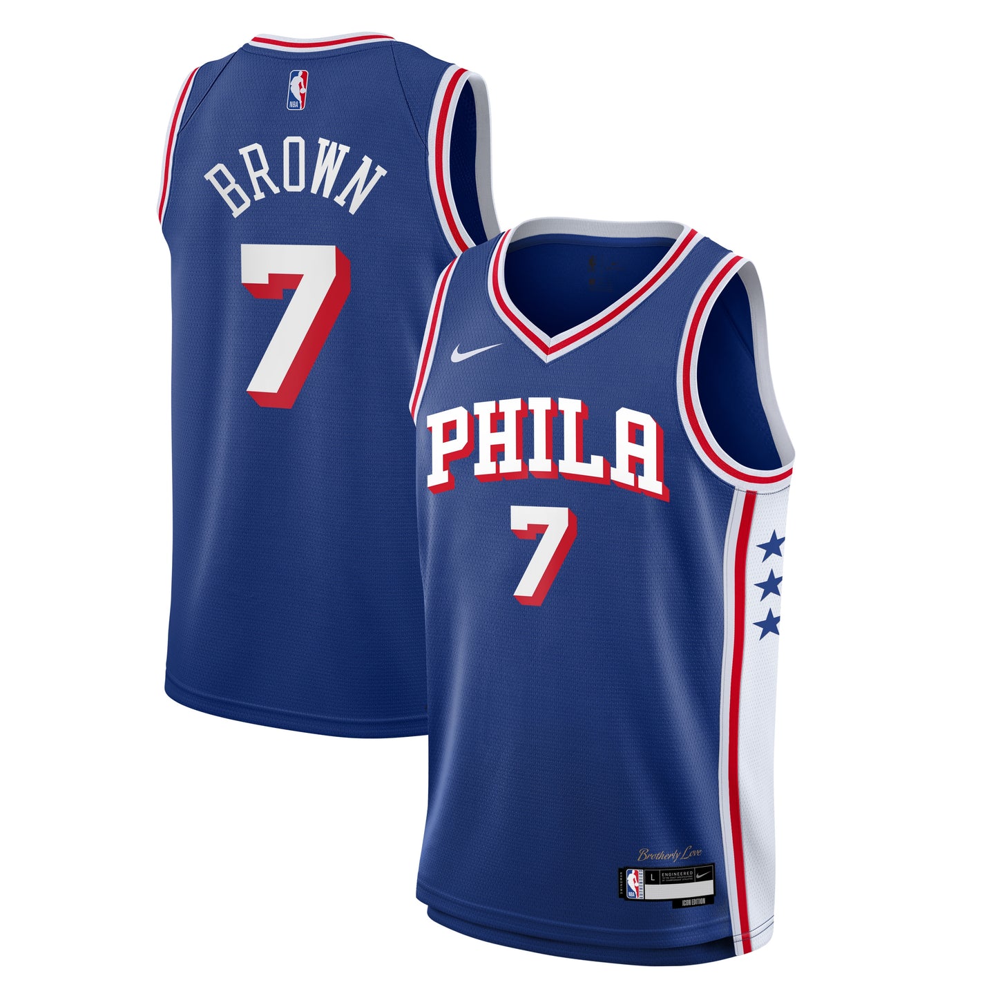 Youth Philadelphia 76ers Jaylen Brown Nike Royal Swingman Jersey - Icon Edition